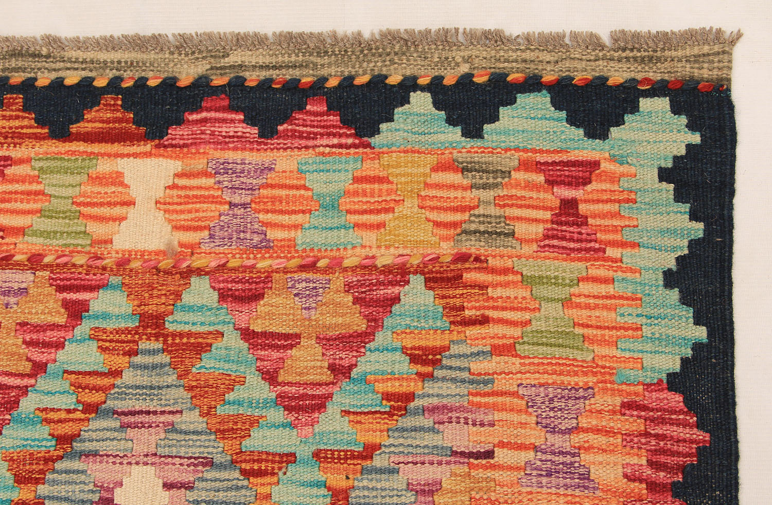 Multy Handmade Veggie Dye Kilim Rug Runner