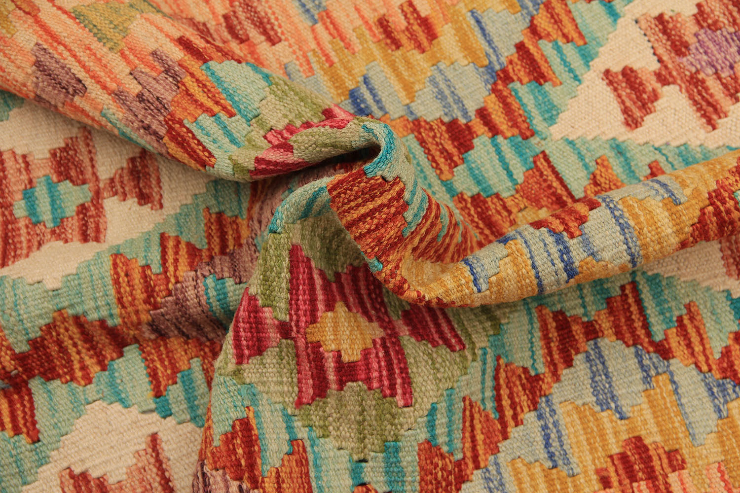 Multy Handmade Veggie Dye Kilim Rug Runner
