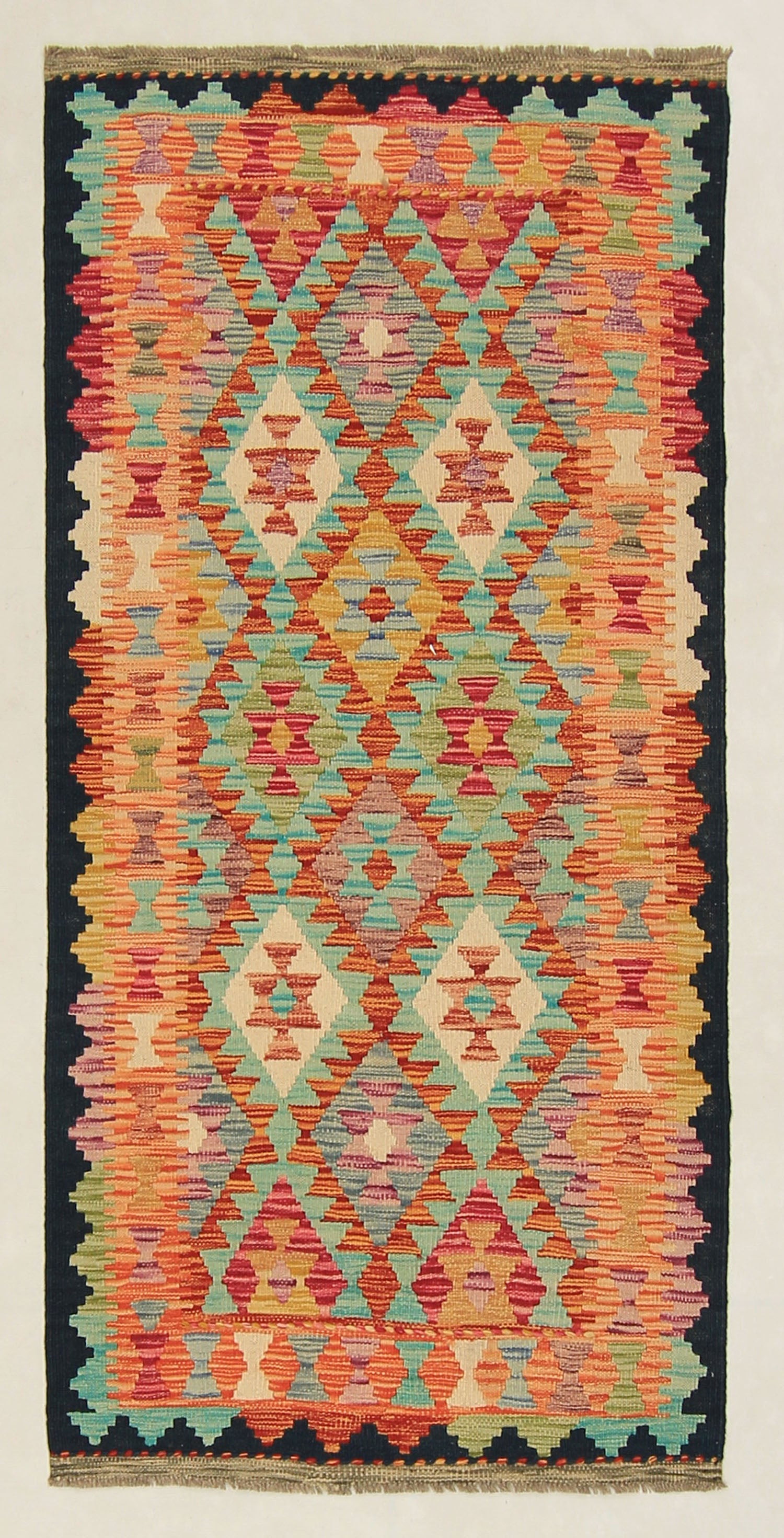 Multy Handmade Veggie Dye Kilim Rug Runner
