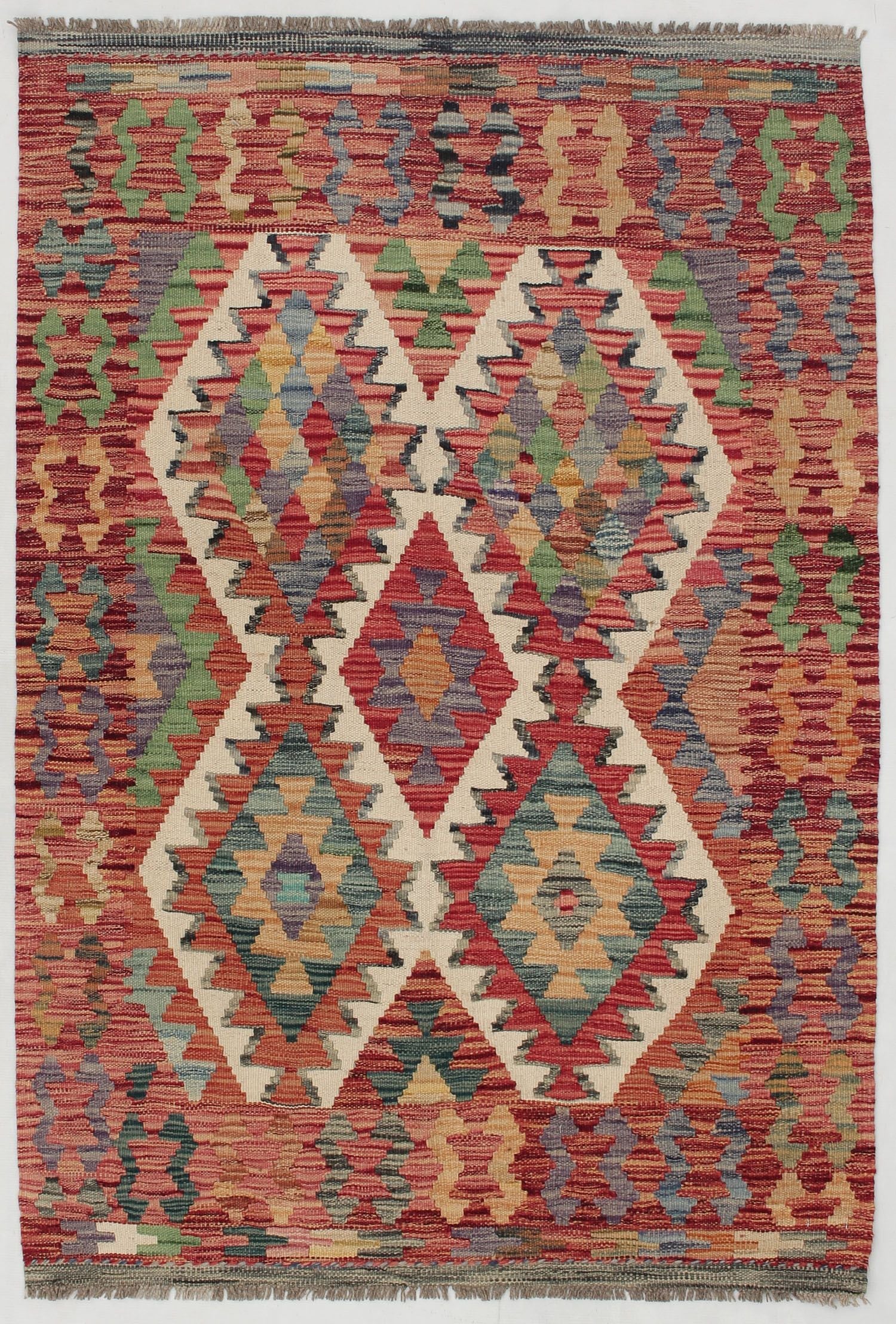 3' X 5'  Multy Handmade Veggie Dye Kilim Rug Rectangular