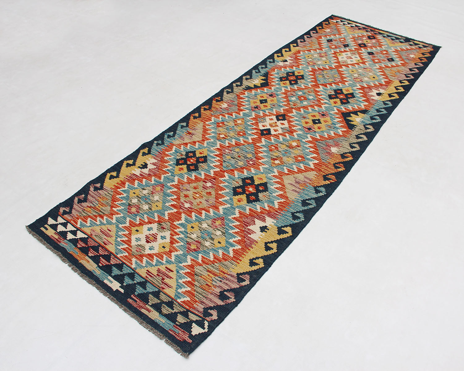 3' X 8'  Multy Handmade Veggie Dye Kilim Rug Runner