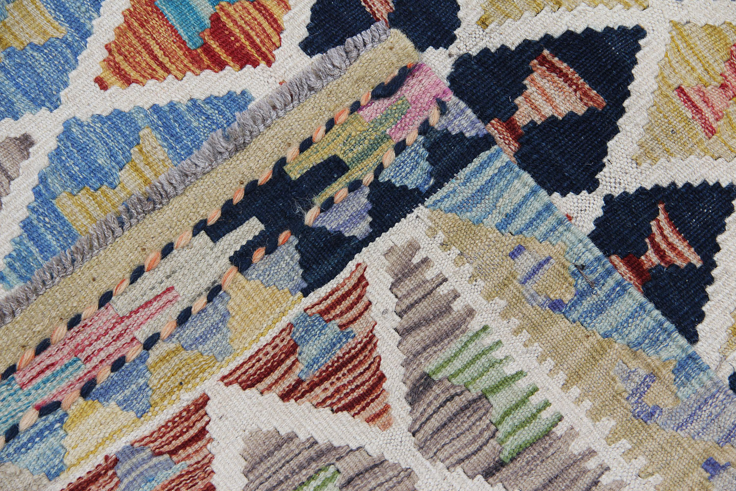 3' X 8'  Multy Handmade Veggie Dye Kilim Rug Runner