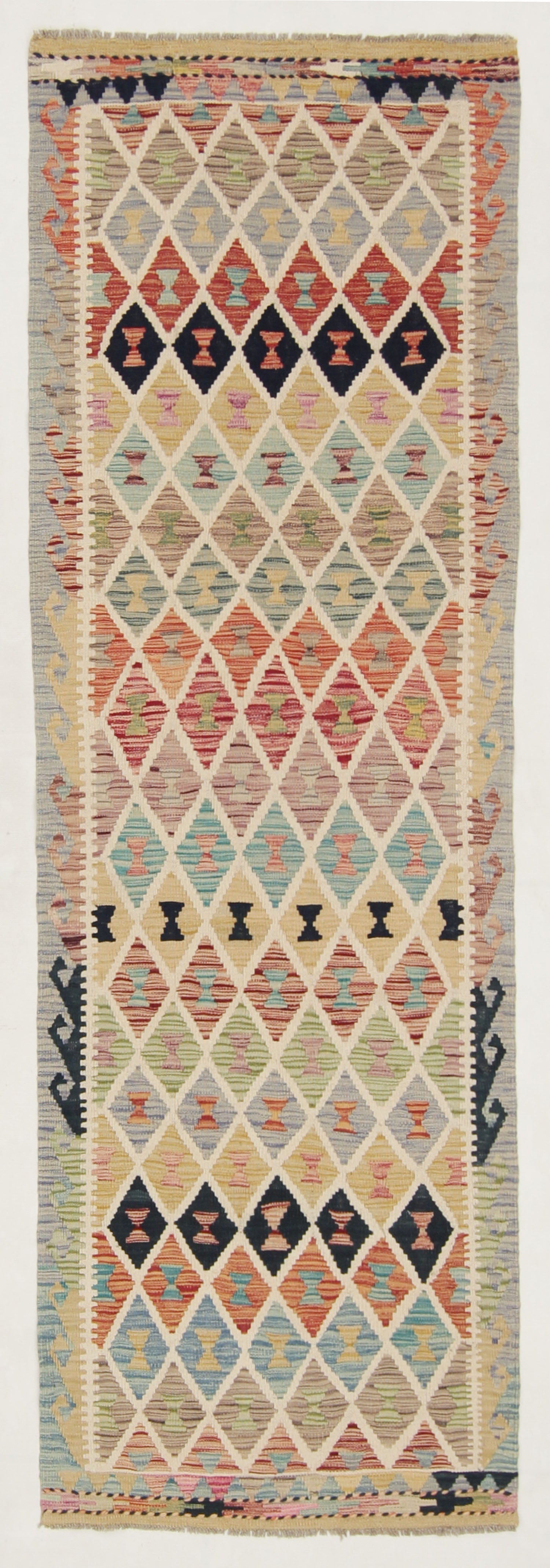 3' X 8'  Multy Handmade Veggie Dye Kilim Rug Runner