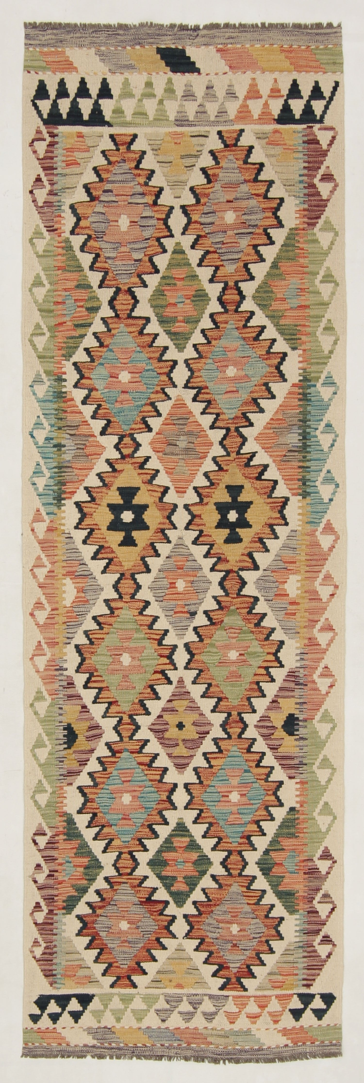 3' X 8'  Multy Handmade Veggie Dye Kilim Rug Runner