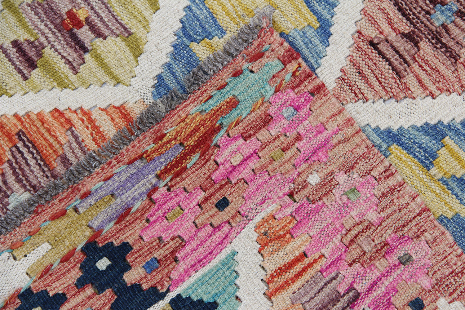 3' X 8'  Multy Handmade Veggie Dye Kilim Rug Runner