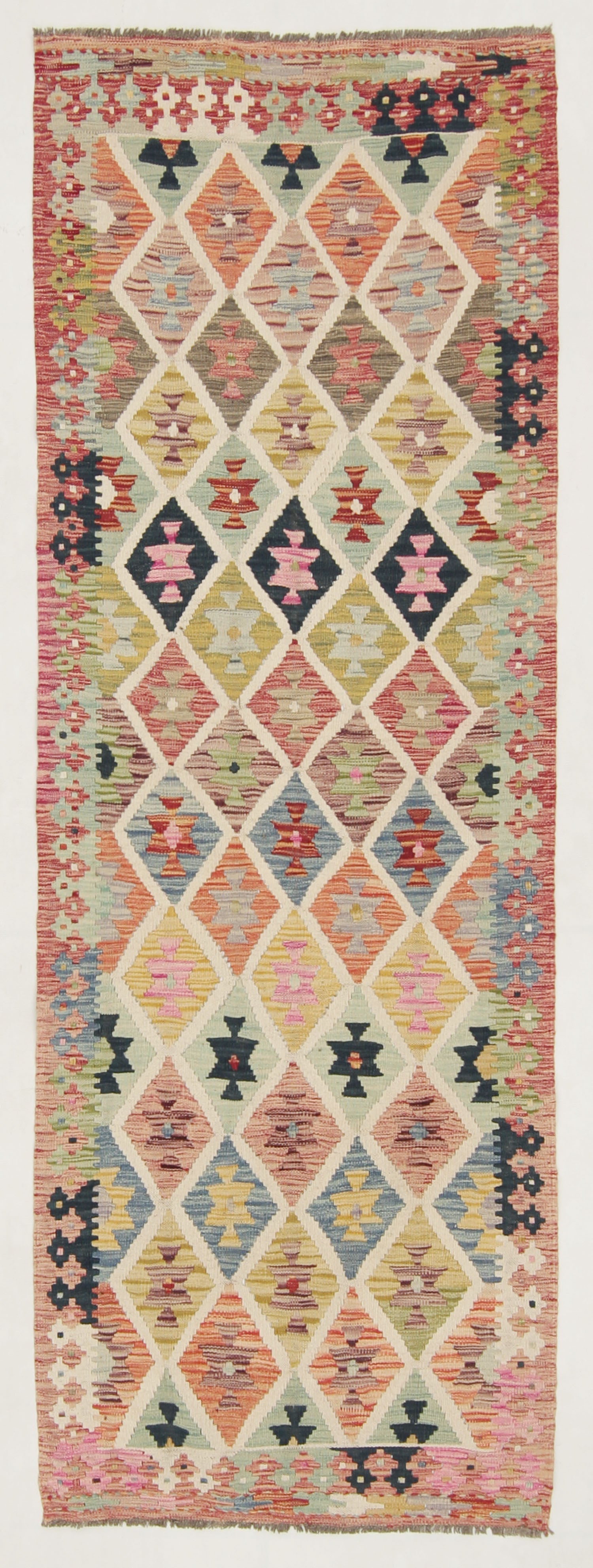 3' X 8'  Multy Handmade Veggie Dye Kilim Rug Runner