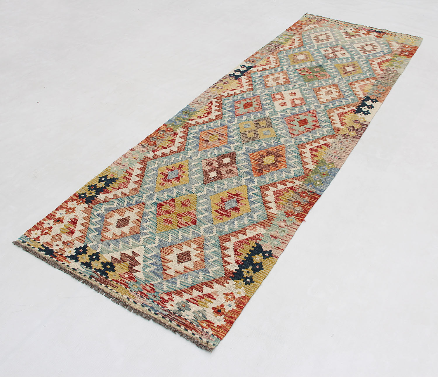 3' X 8'  Multy Handmade Veggie Dye Kilim Rug Runner