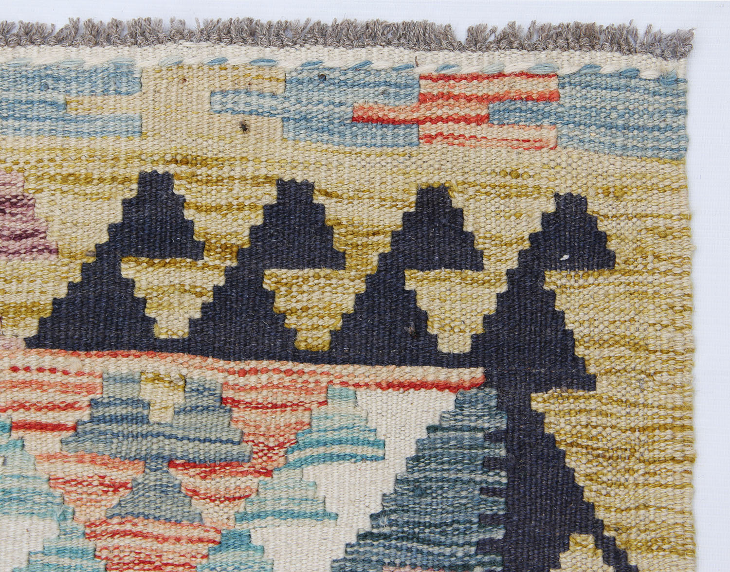2' 6" X 9'  Multy Handmade Veggie Dye Kilim Rug Runner