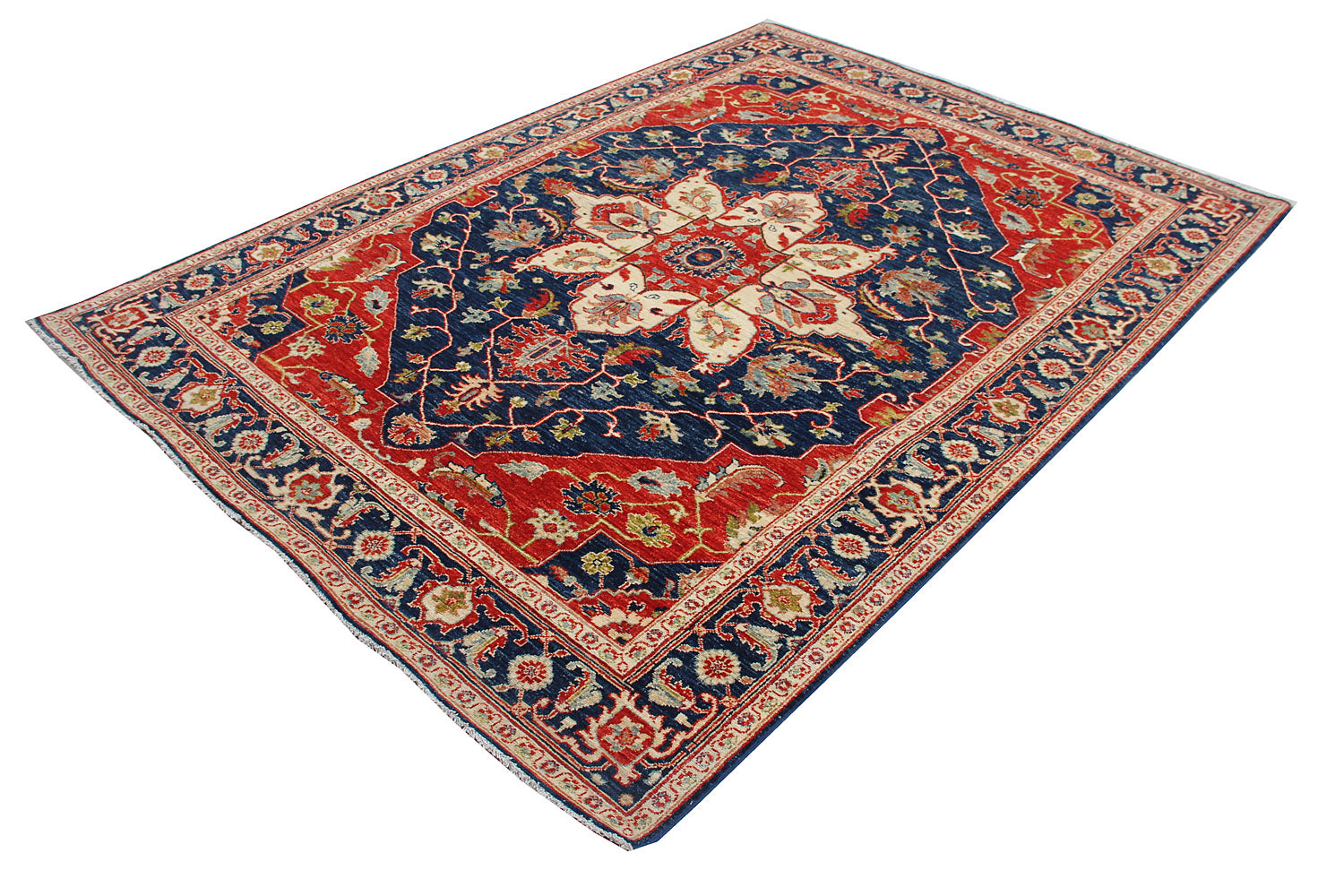 Sultani Persian Hand Knotted Wool Rug Blue 5'6