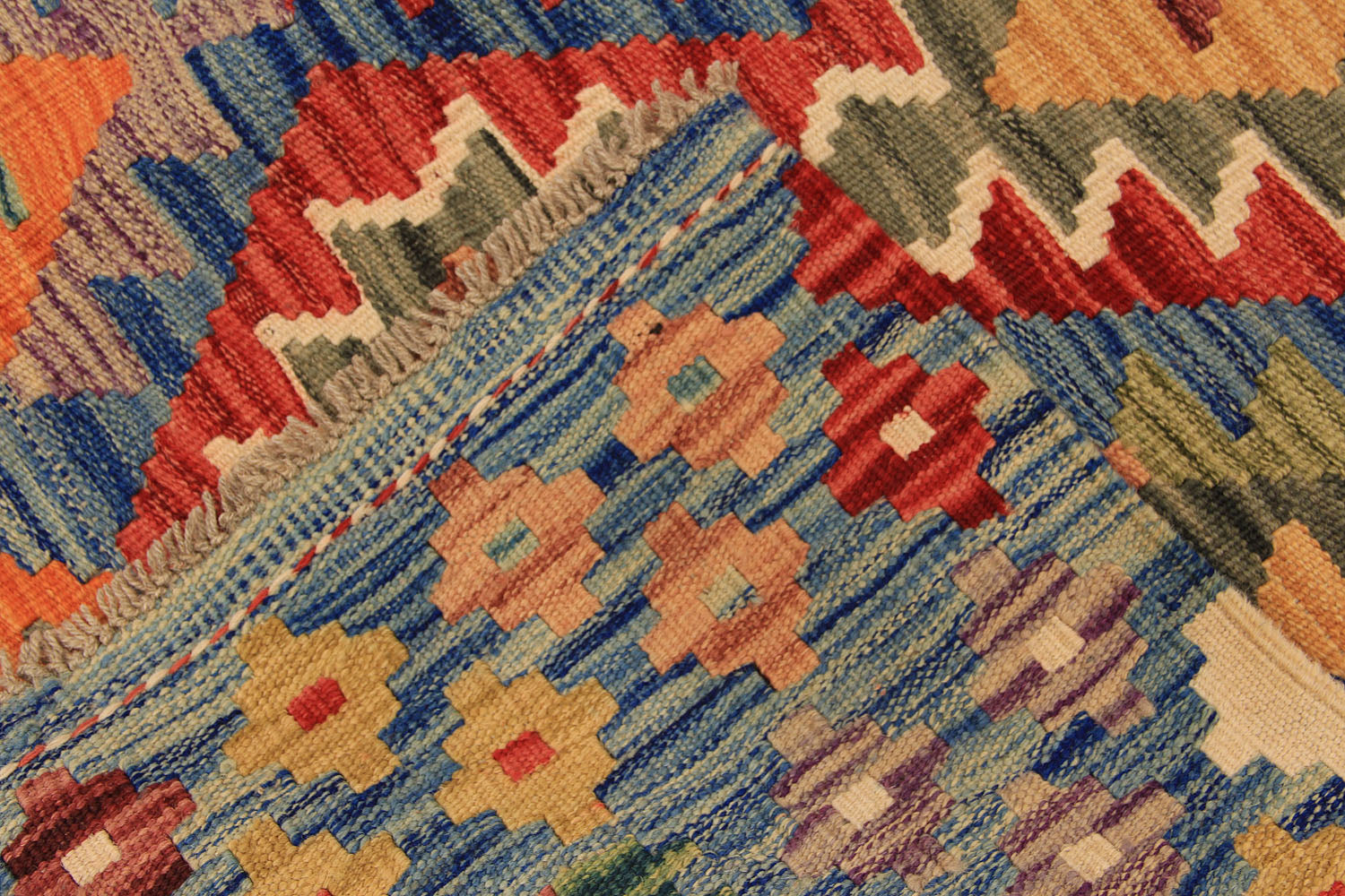 4' x 6'  Multy Handmade Veggie Dye Kilim Rug Rectangular