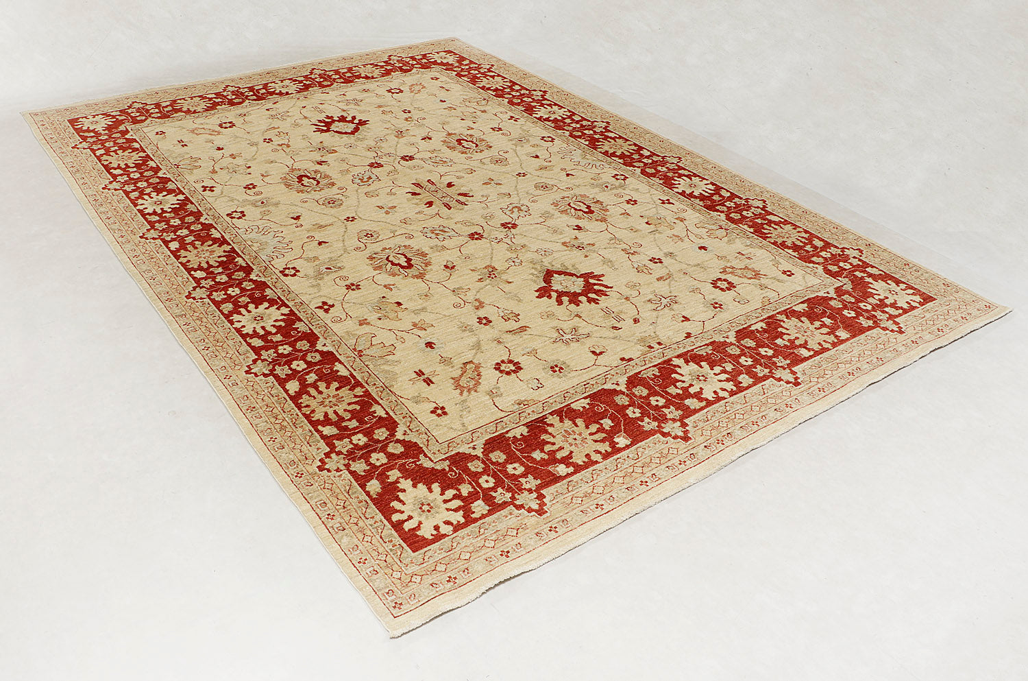 Ziegler Persian Hand Knotted Wool Rug Ivory 8' x 11'6"
