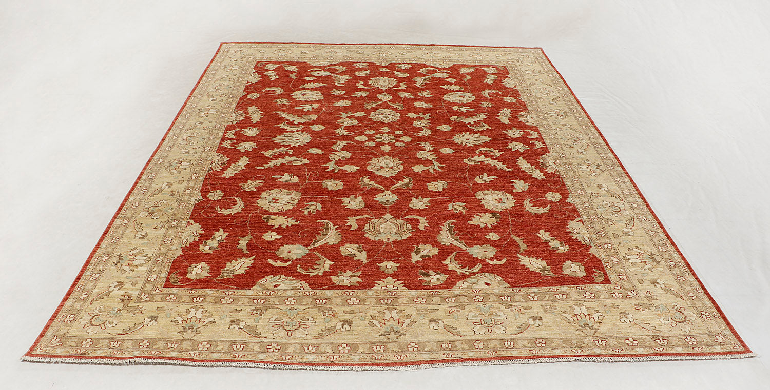9' x 12'  Red Handmade Persian Rug ZIEGLER Rectangular