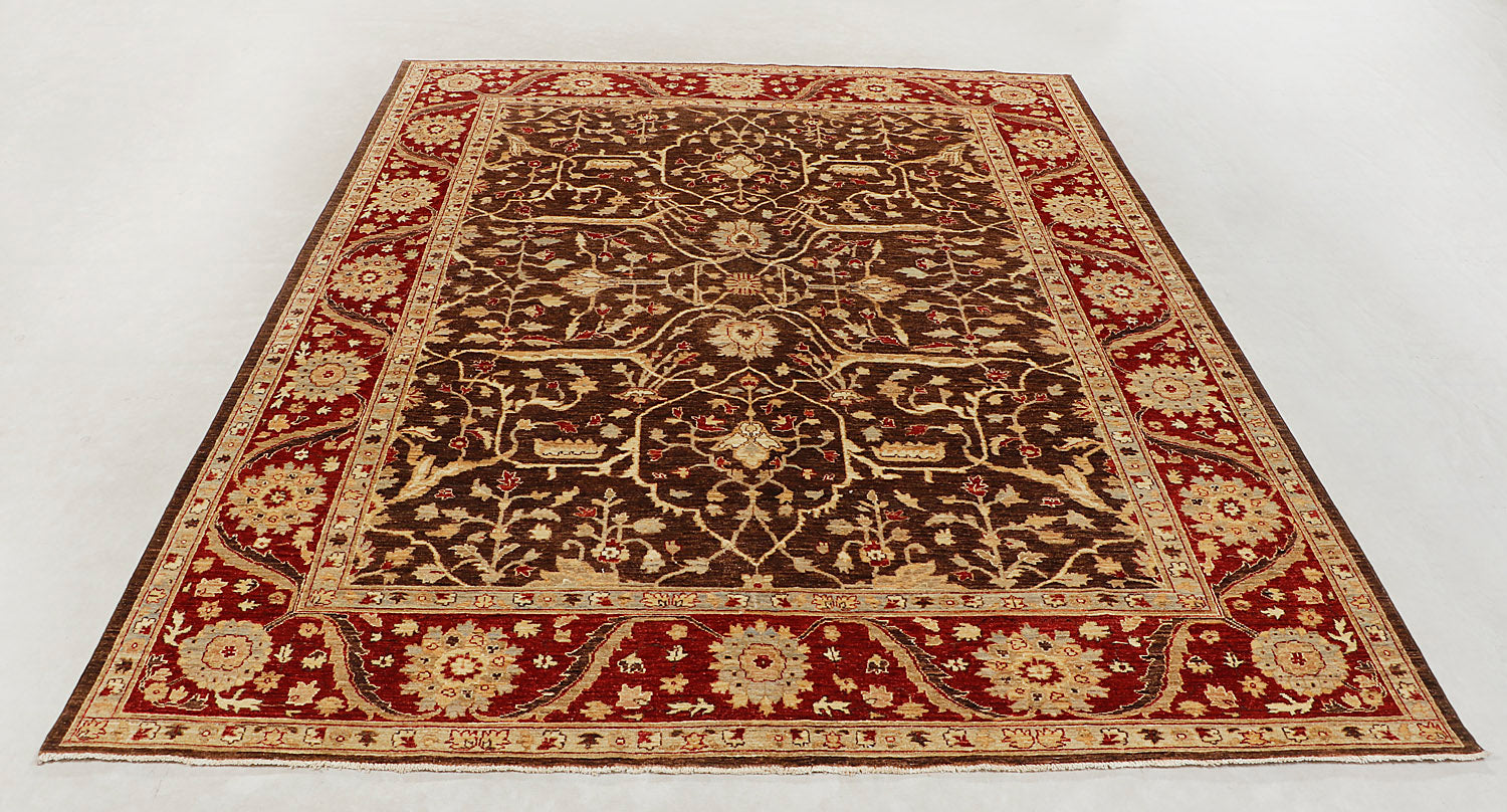Ziegler Persian Hand Knotted Wool Rug Brown 8' x 10'