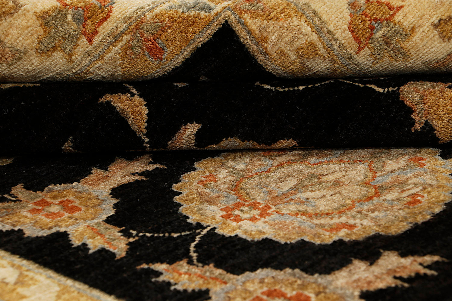 6' x 9'  Black Handmade Persian Rug ZIEGLER Rectangular