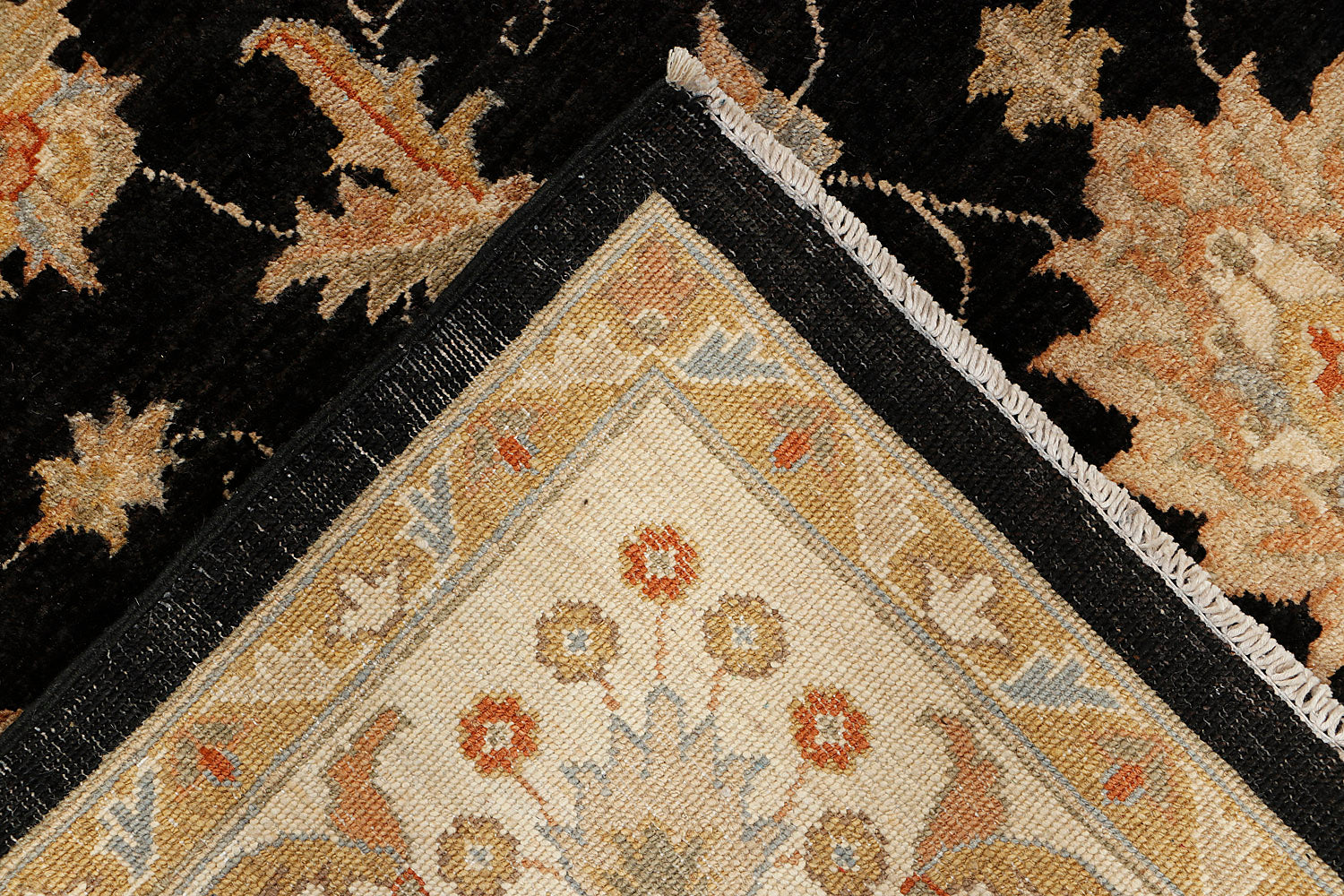 6' x 9'  Black Handmade Persian Rug ZIEGLER Rectangular