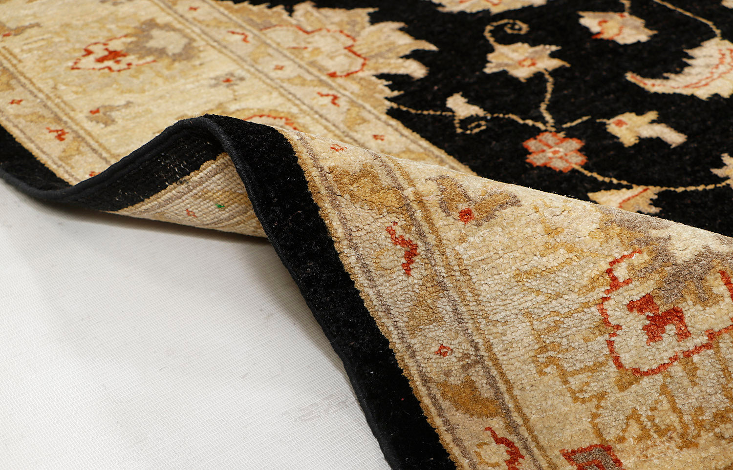 Ziegler Persian Hand Knotted Wool Rug Black 4'6" x 6'6"