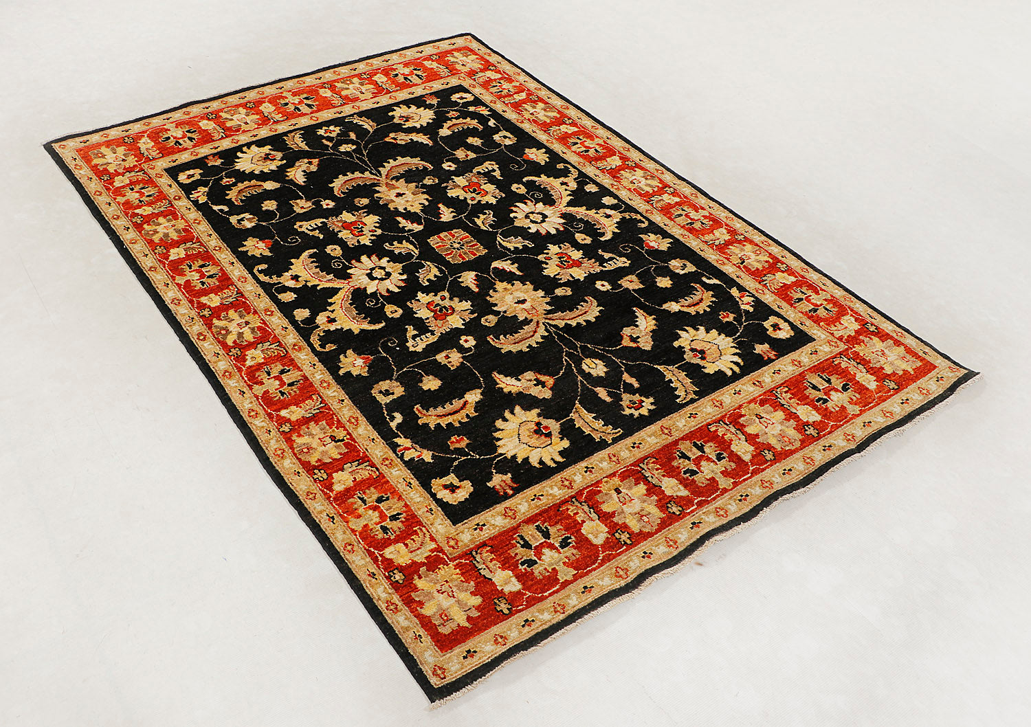Ziegler Persian Hand Knotted Wool Rug Black 5' x 7'