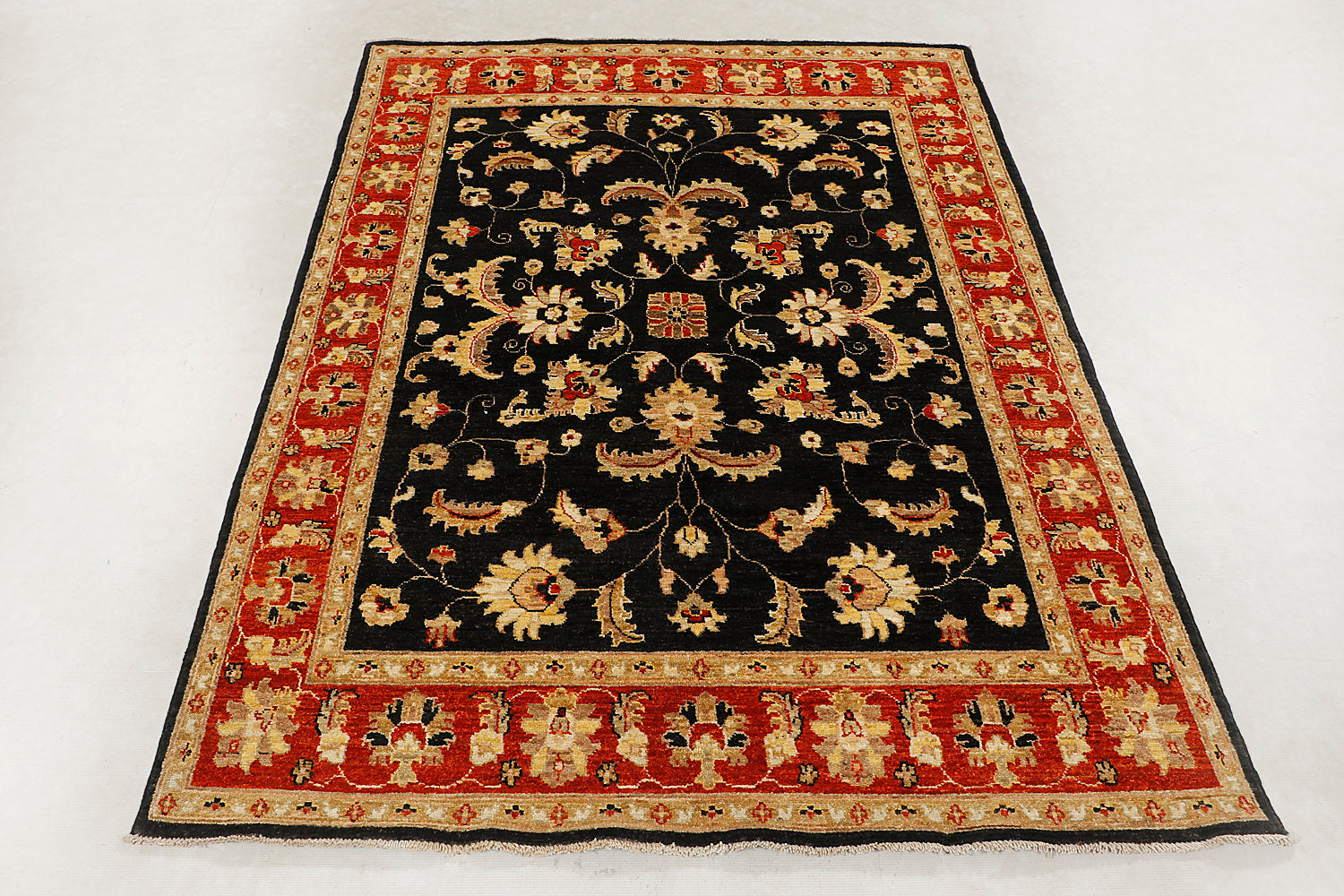 Ziegler Persian Hand Knotted Wool Rug Black 5' x 7'