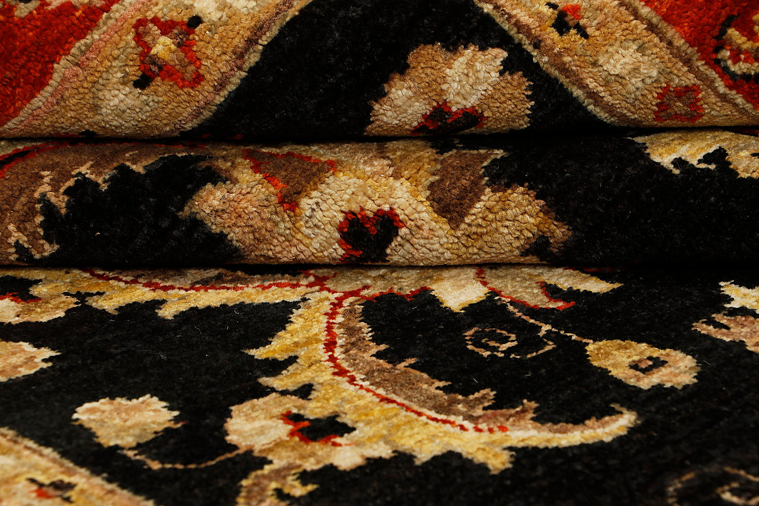 Ziegler Persian Hand Knotted Wool Rug Black 5' x 7'