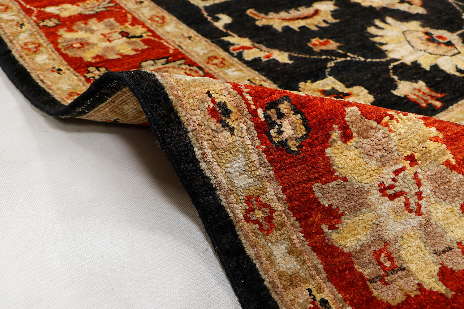 Ziegler Persian Hand Knotted Wool Rug Black 5' x 7'