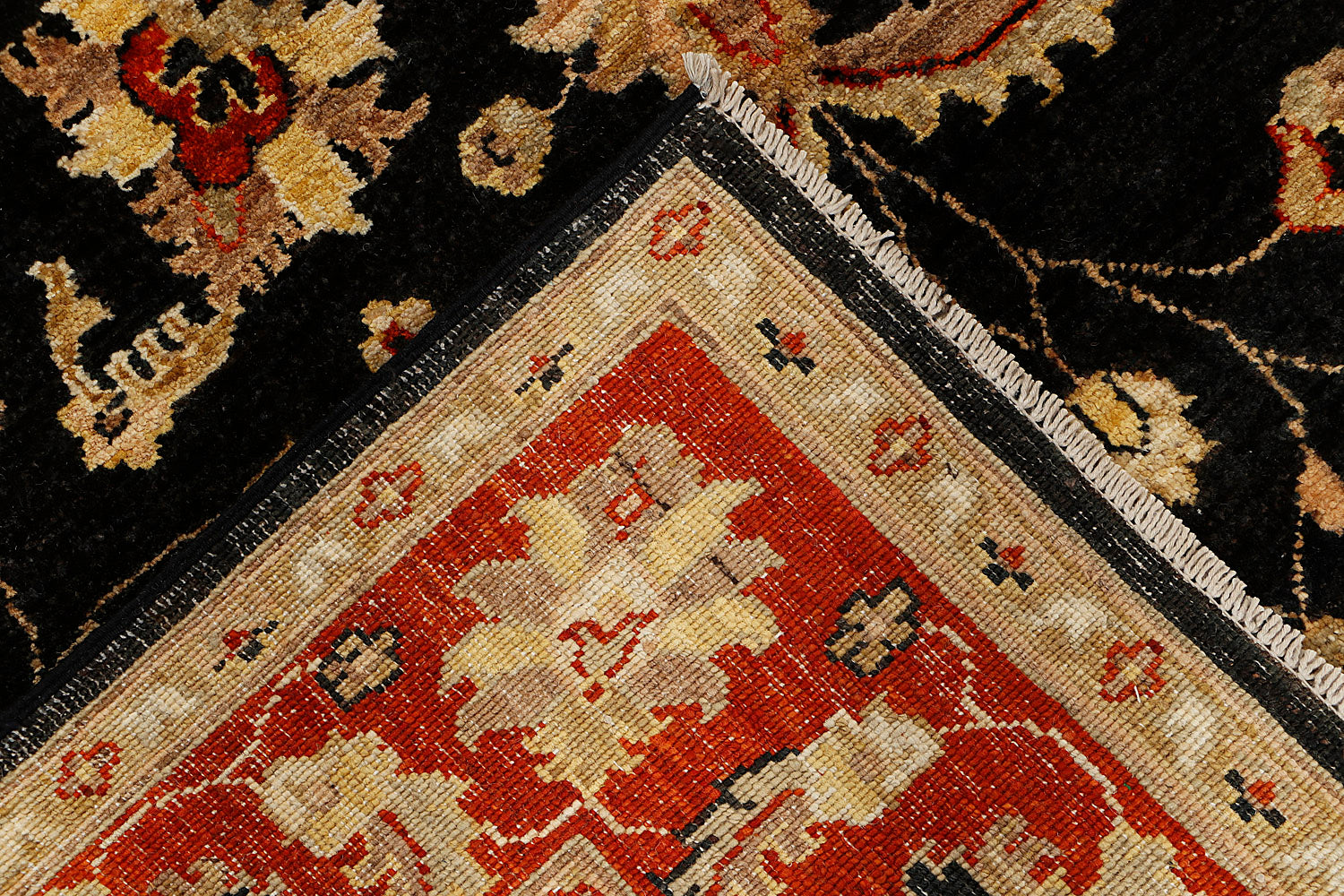Ziegler Persian Hand Knotted Wool Rug Black 5' x 7'