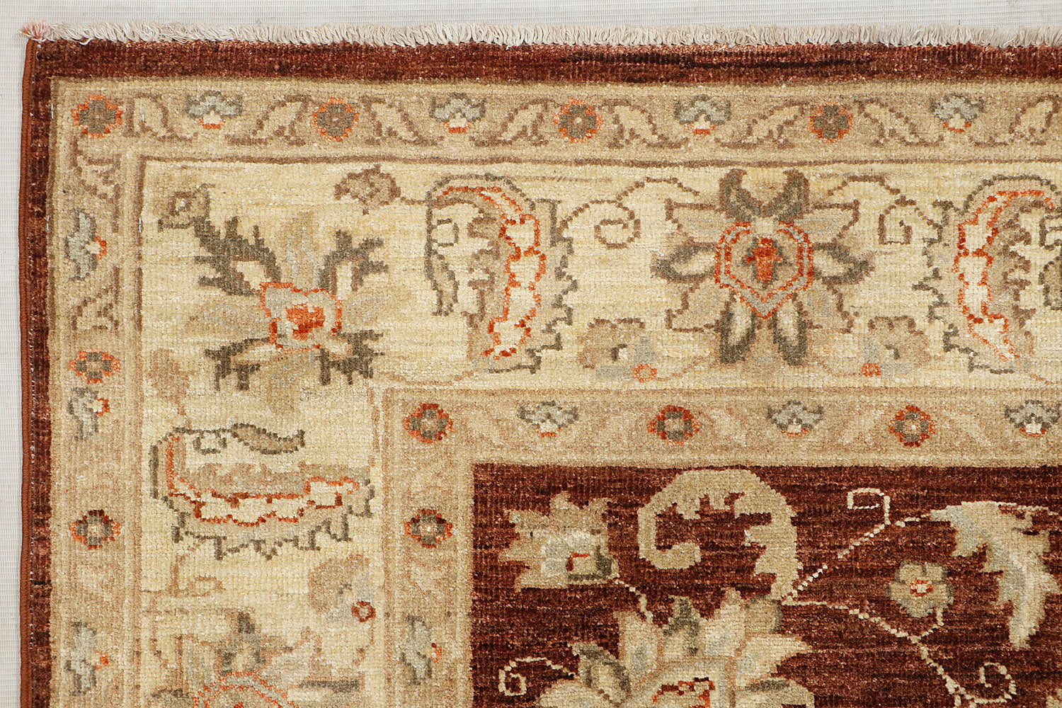 Ziegler Persian Hand Knotted Wool Rug Brown 5' x 7'