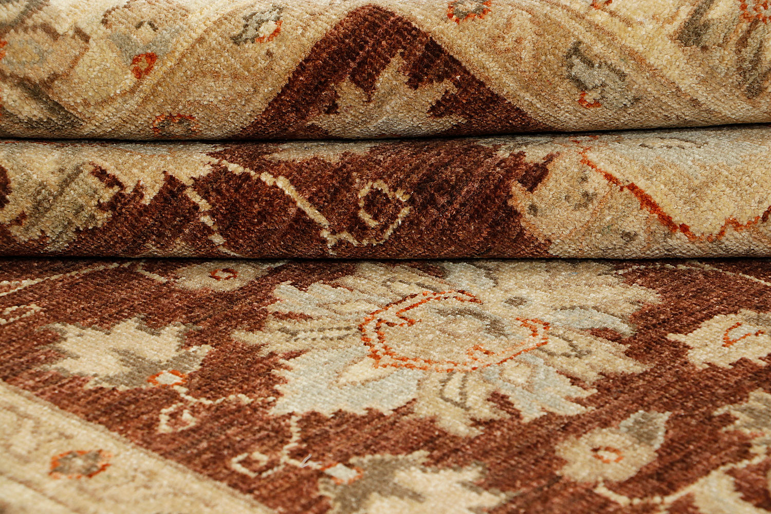 Ziegler Persian Hand Knotted Wool Rug Brown 5' x 7'
