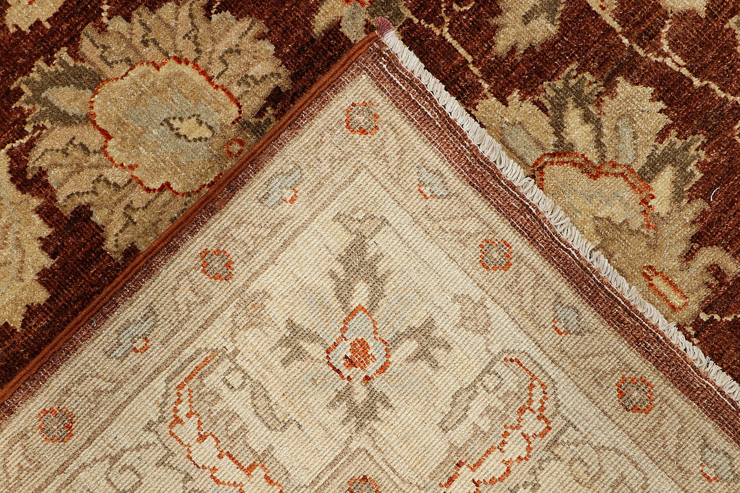 Ziegler Persian Hand Knotted Wool Rug Brown 5' x 7'