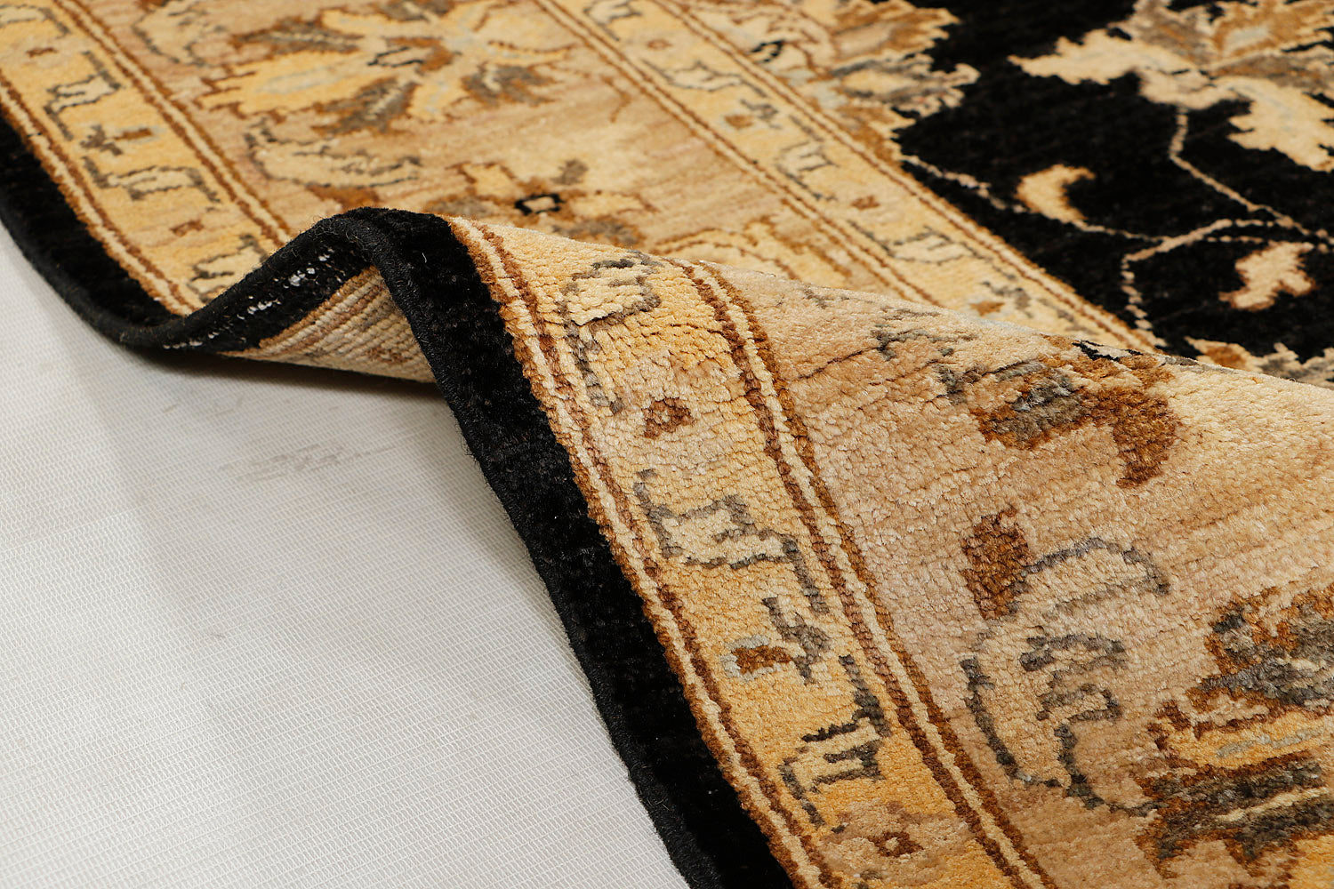 Ziegler Persian Hand Knotted Wool Rug Black 4'6" x 6'6"