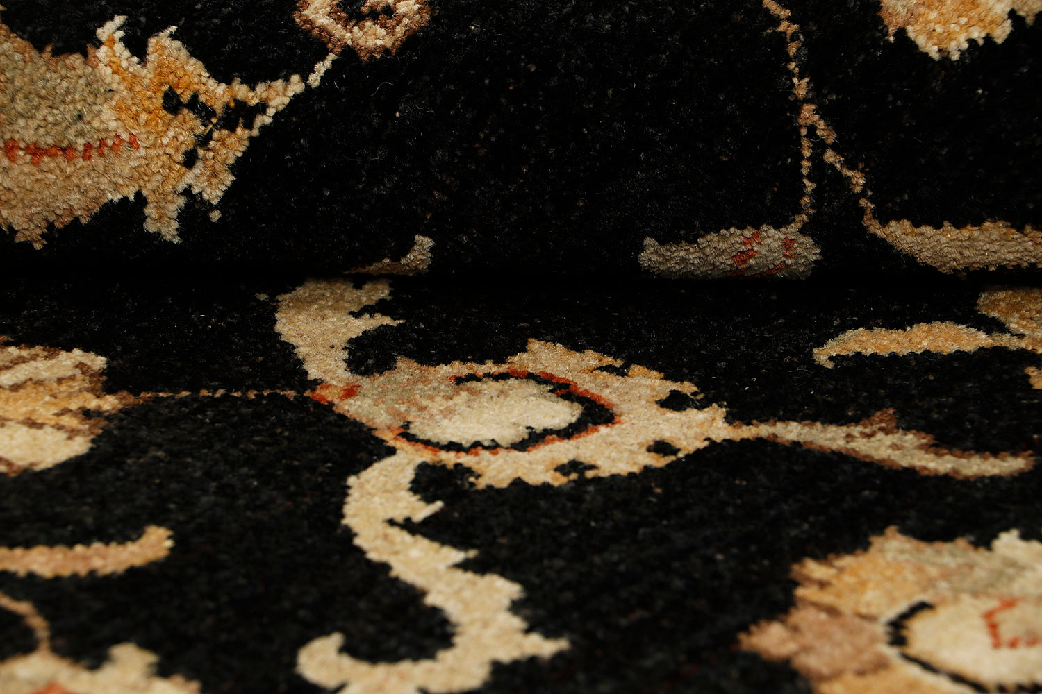 4' x 6'  Black Handmade Persian Rug ZIEGLER Rectangular