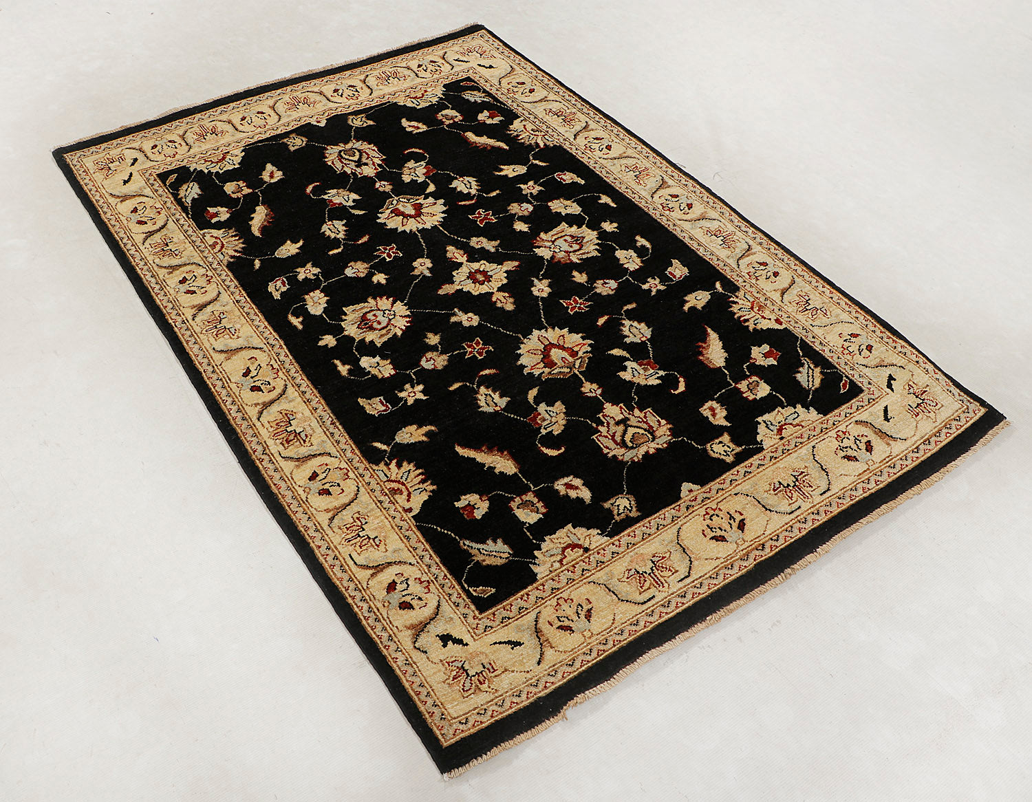 Ziegler Persian Hand Knotted Wool Rug Black 4' x 6'