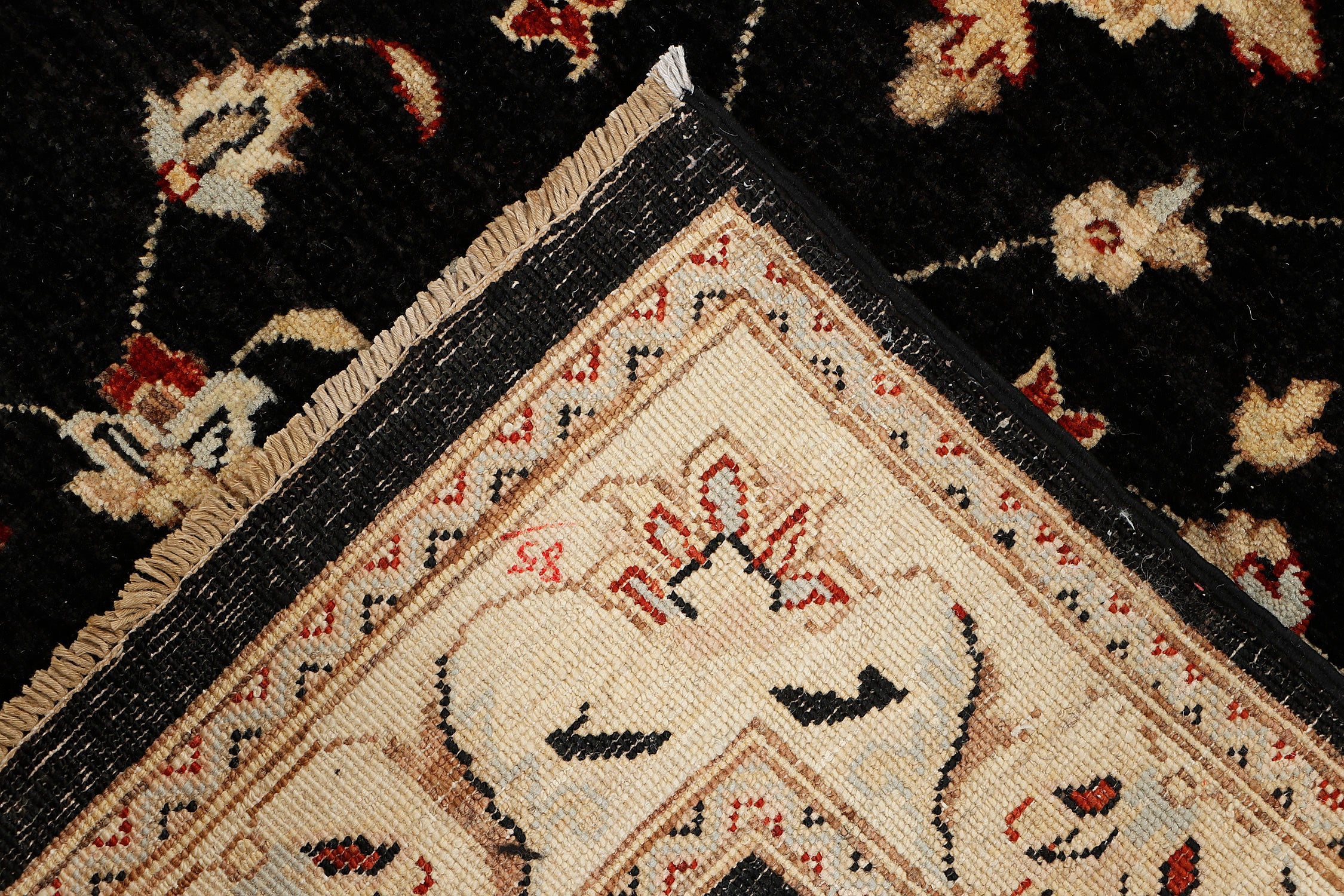 Ziegler Persian Hand Knotted Wool Rug Black 4' x 6'