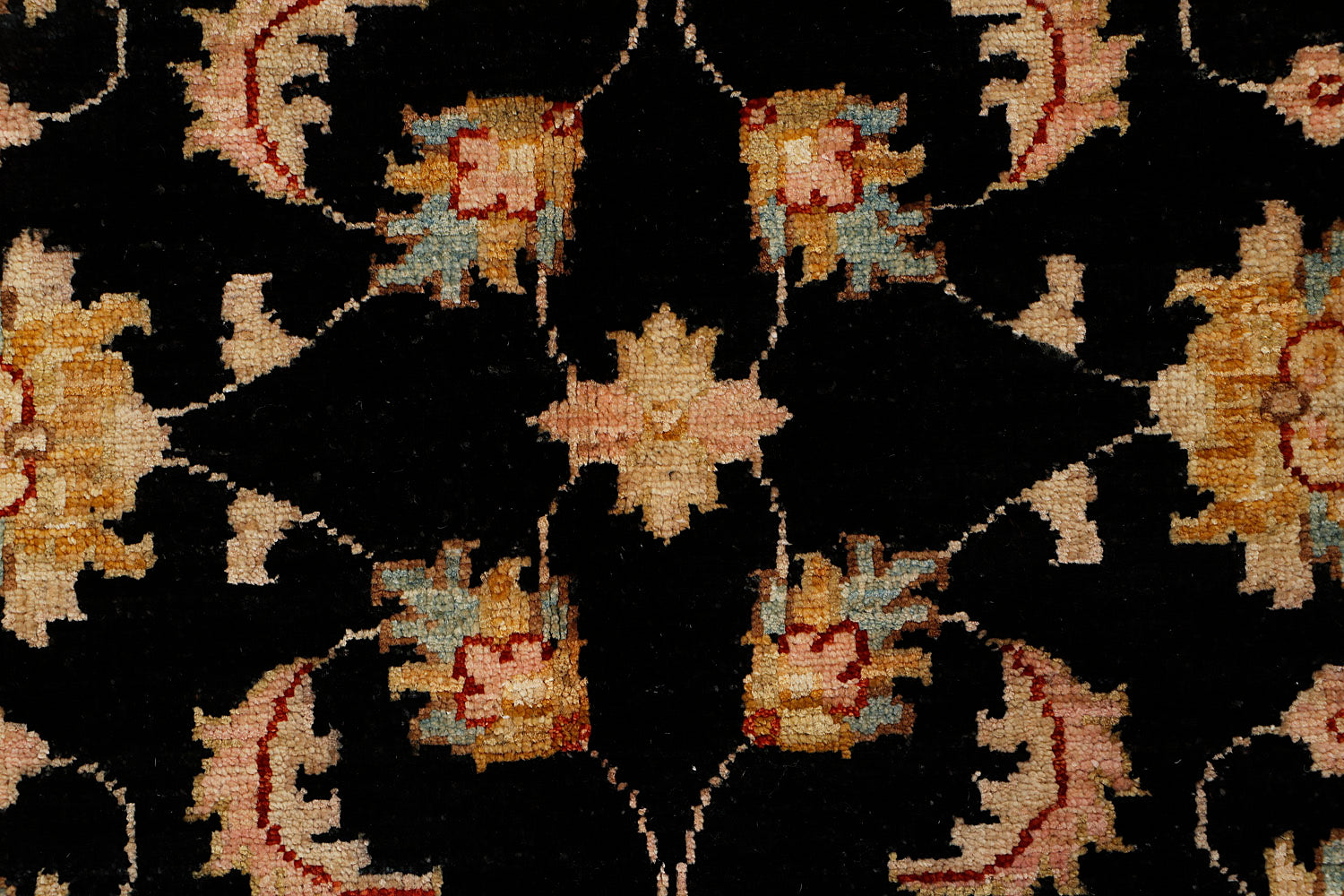 4' x 6'  Black Handmade Persian Rug ZIEGLER Rectangular