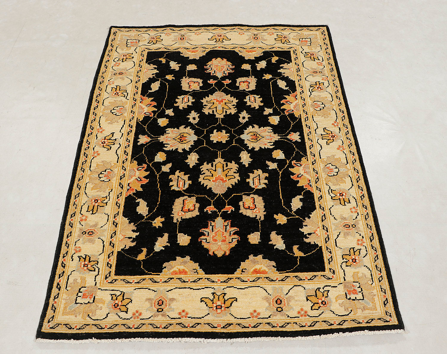 Ziegler Persian Hand Knotted Wool Rug Black 3' x 5'
