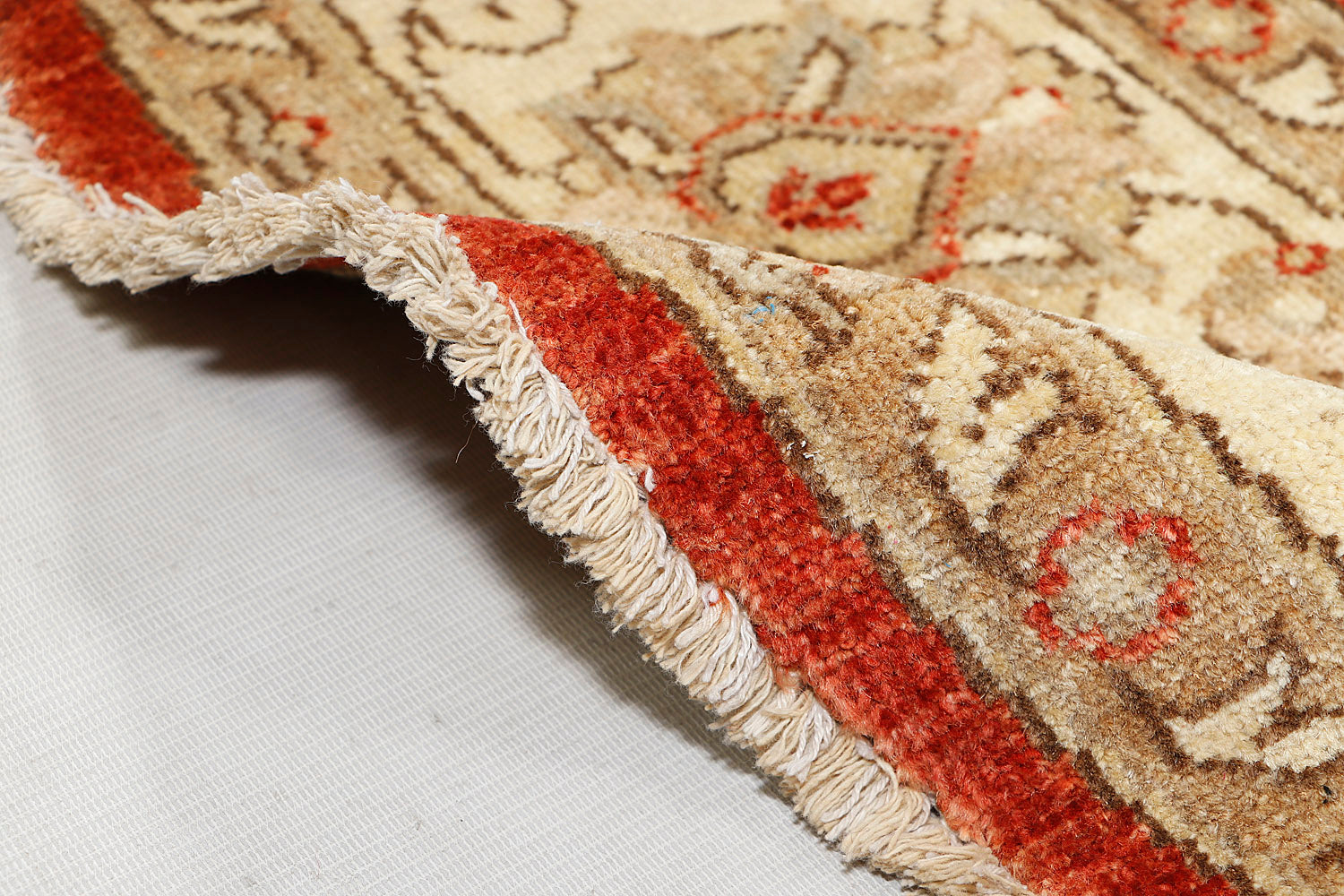 Ziegler Persian Hand Knotted Wool Square Rug Red 5' x 5'