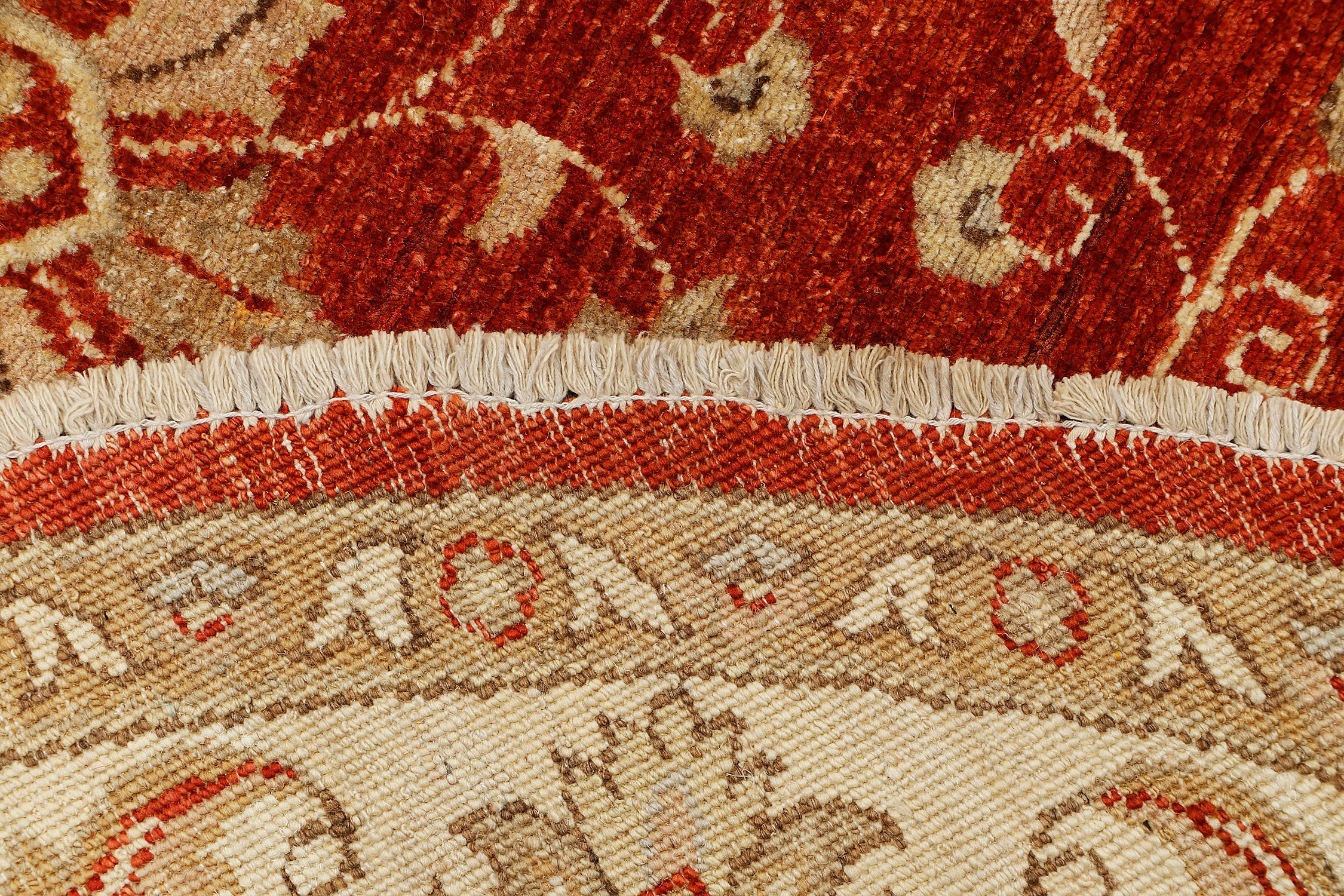 Ziegler Persian Hand Knotted Wool Square Rug Red 5' x 5'