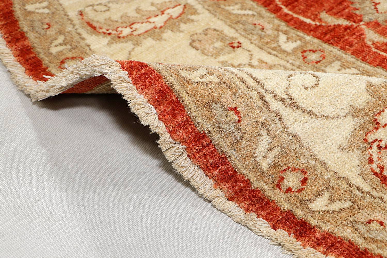 Ziegler Persian Hand Knotted Wool Square Rug Red 5' x 5'