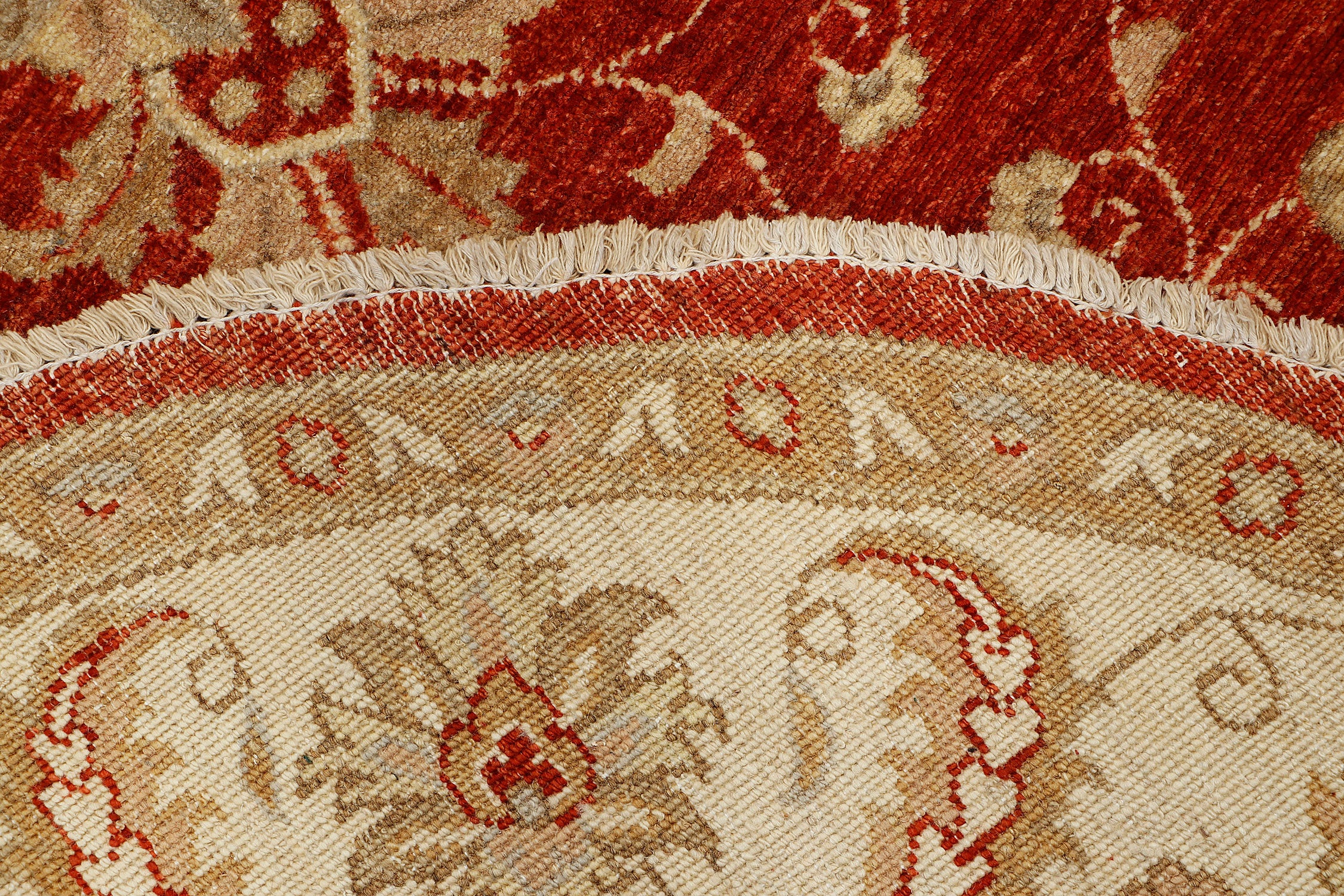 Ziegler Persian Hand Knotted Wool Square Rug Red 5' x 5'