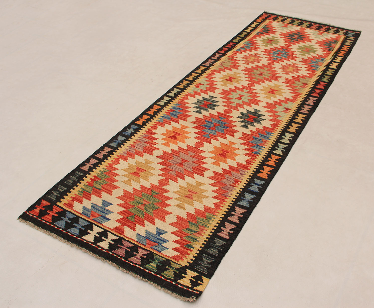 3' X 8'  Multy Handmade Veggie Dye Kilim Rug Runner