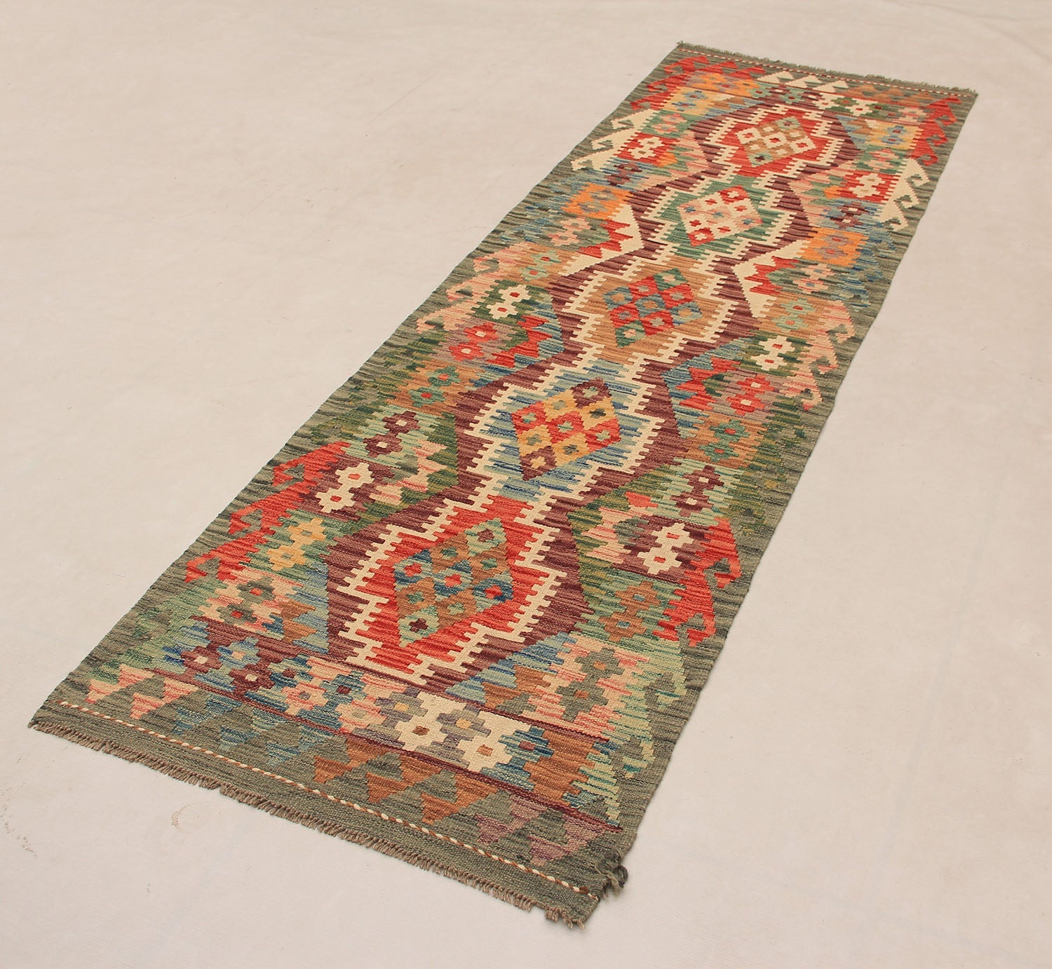 2' 6" x 8'  Multy Handmade Veggie Dye Kilim Rug Runner