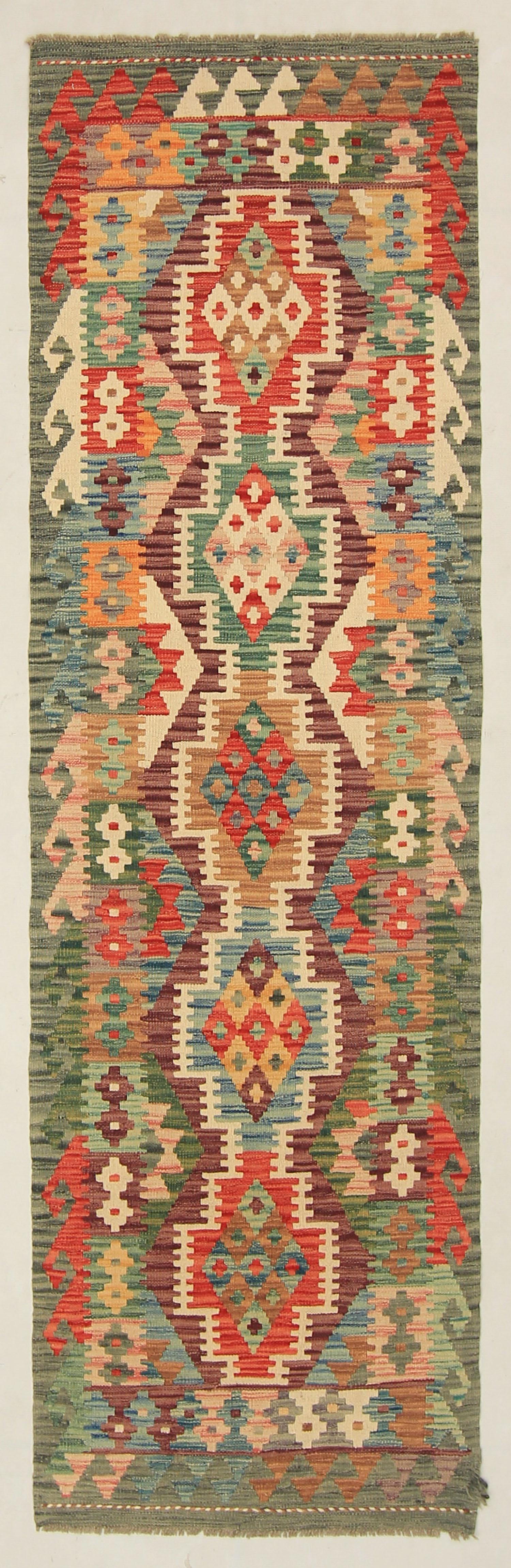 2' 6" x 8'  Multy Handmade Veggie Dye Kilim Rug Runner