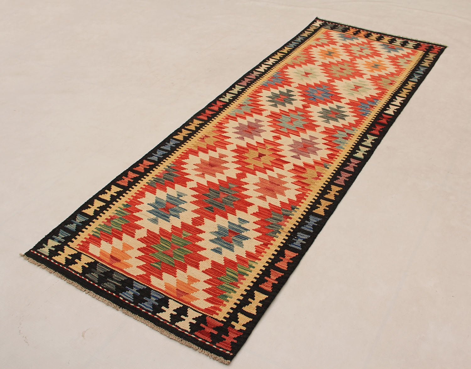 3' X 8'  Multy Handmade Veggie Dye Kilim Rug Runner