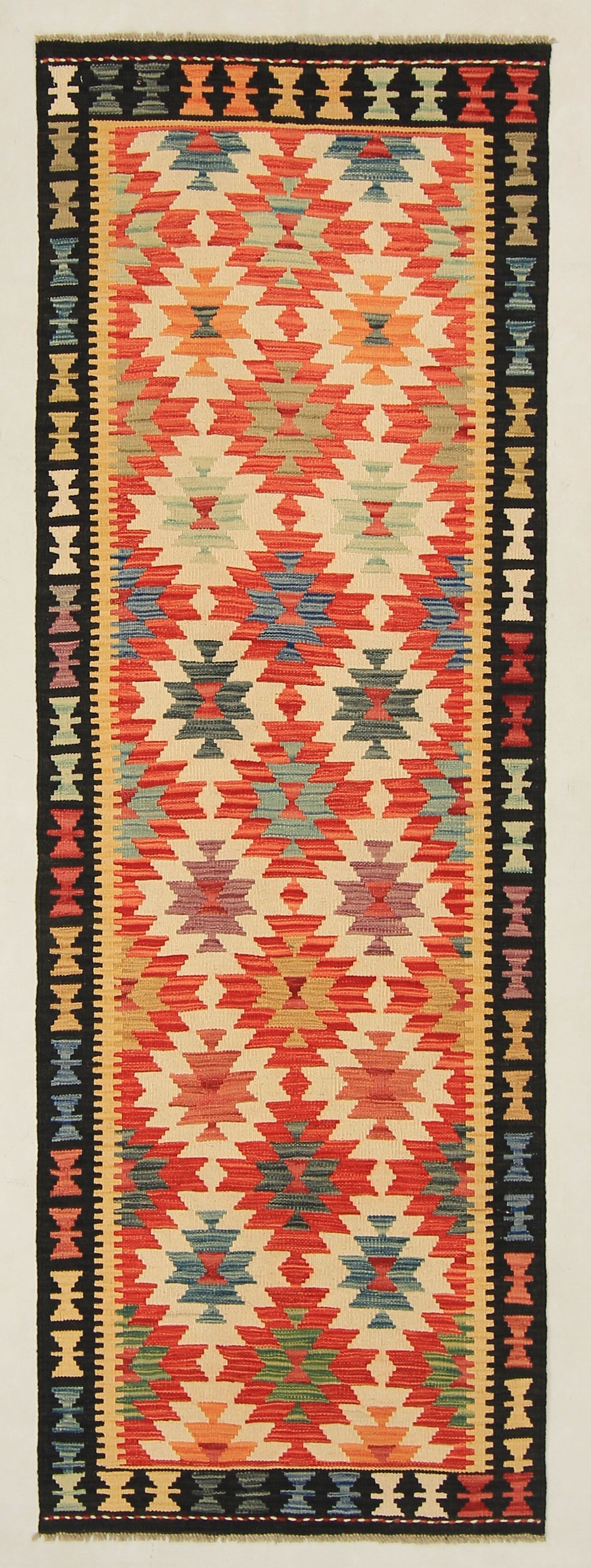 3' X 8'  Multy Handmade Veggie Dye Kilim Rug Runner