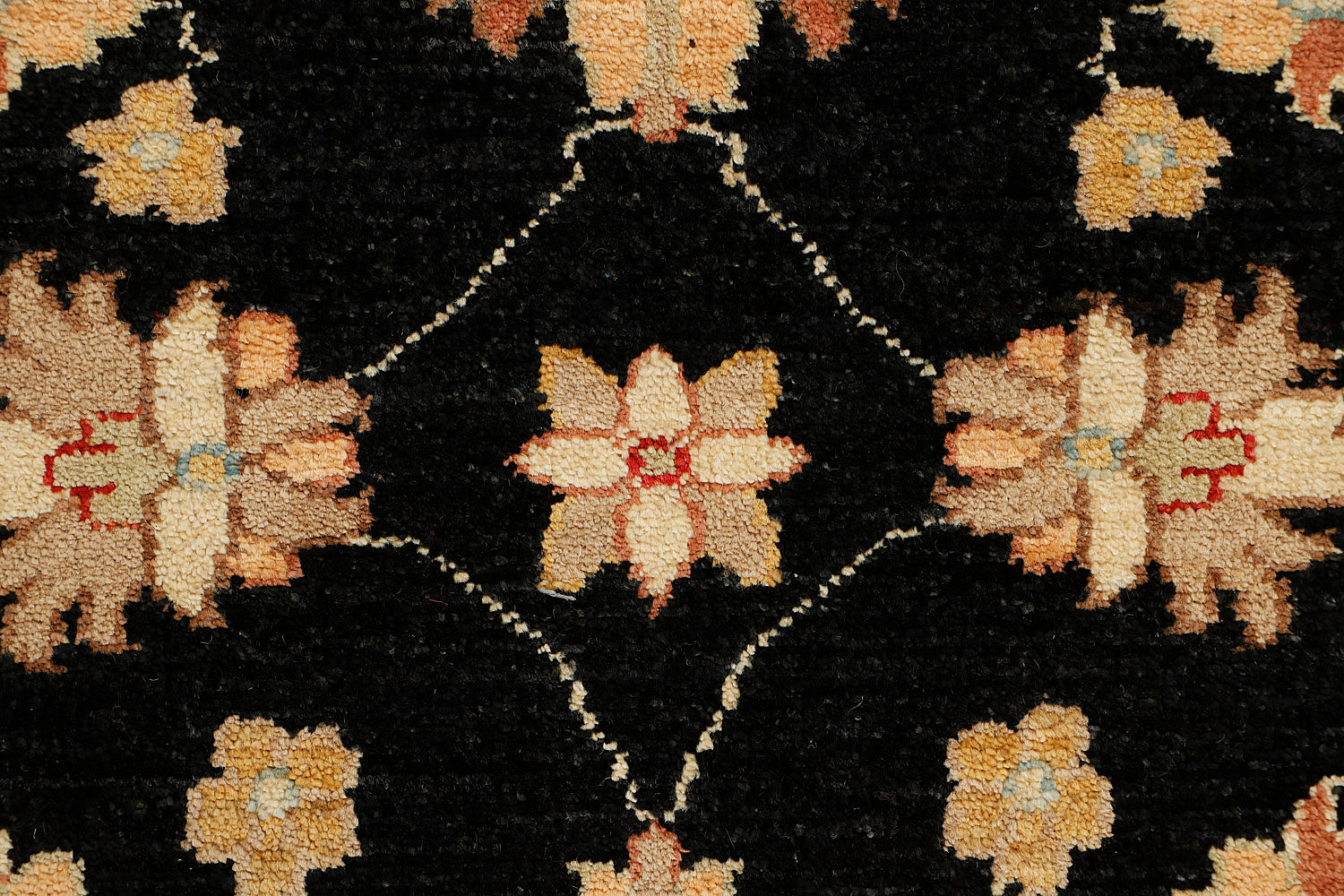 Ziegler Persian Hand Knotted Wool Runner Black 3' x 8'