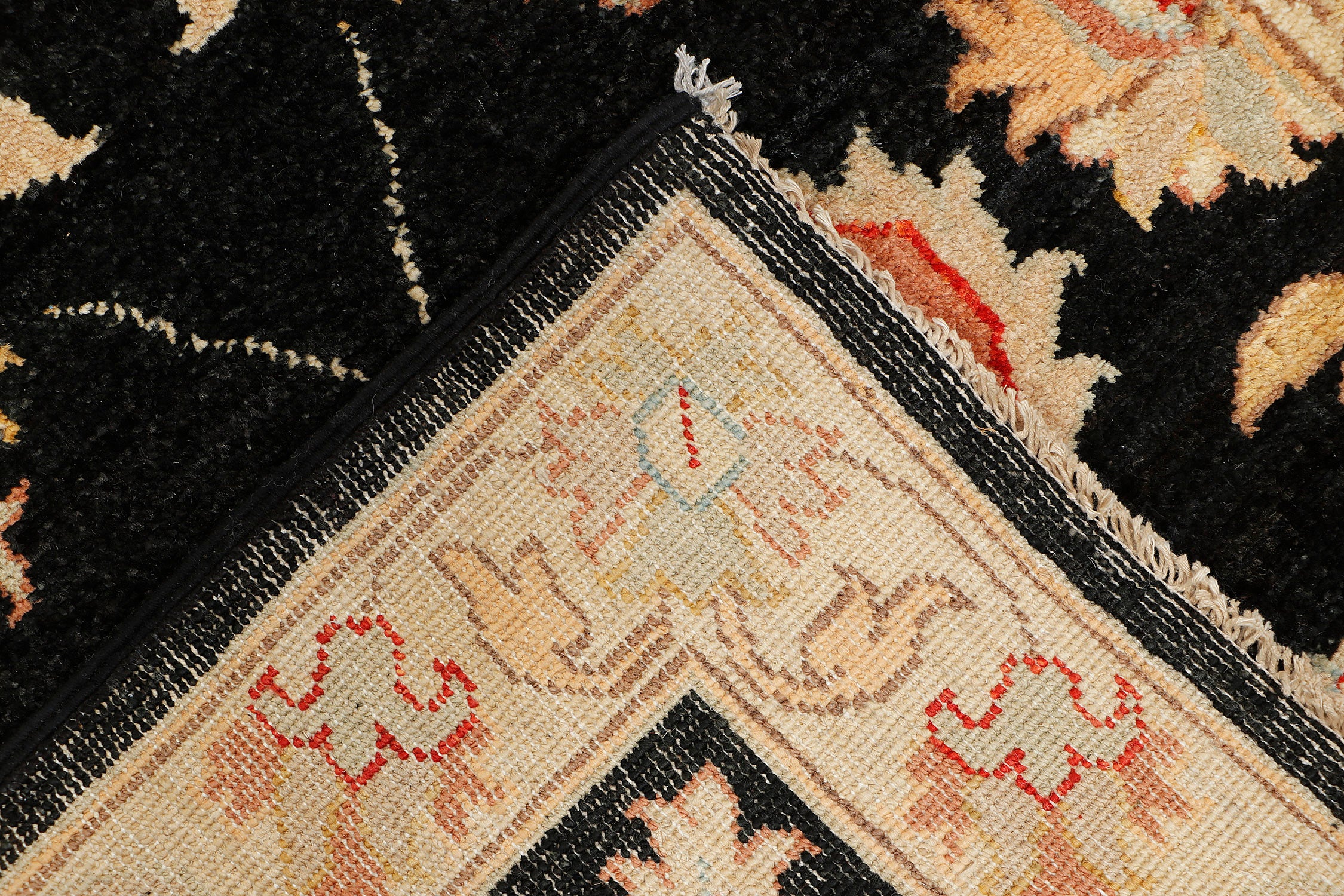 Ziegler Persian Hand Knotted Wool Runner Black 3' x 8'