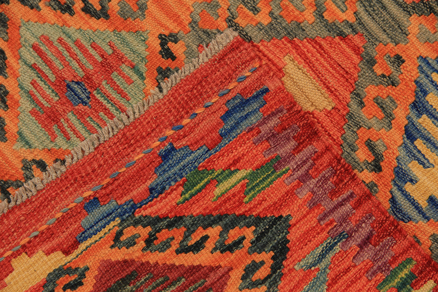 3' X 8'  Multy Handmade Veggie Dye Kilim Rug Runner
