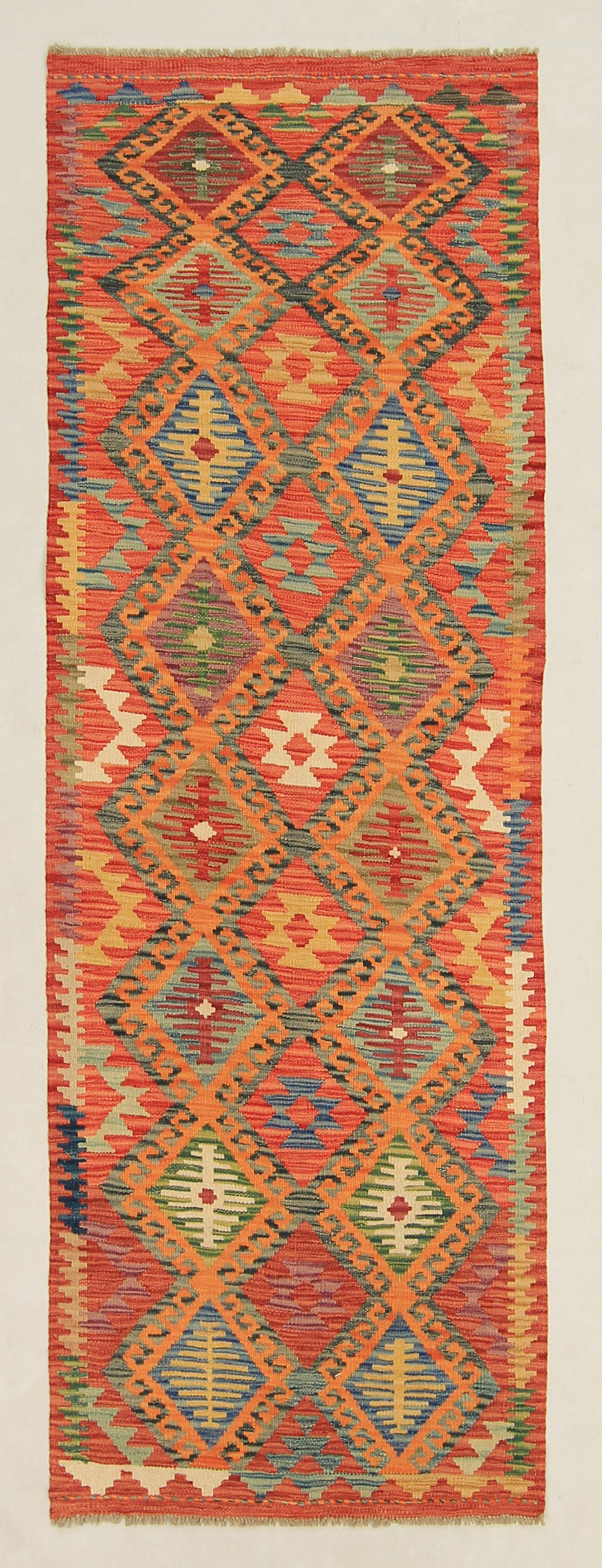 3' X 8'  Multy Handmade Veggie Dye Kilim Rug Runner
