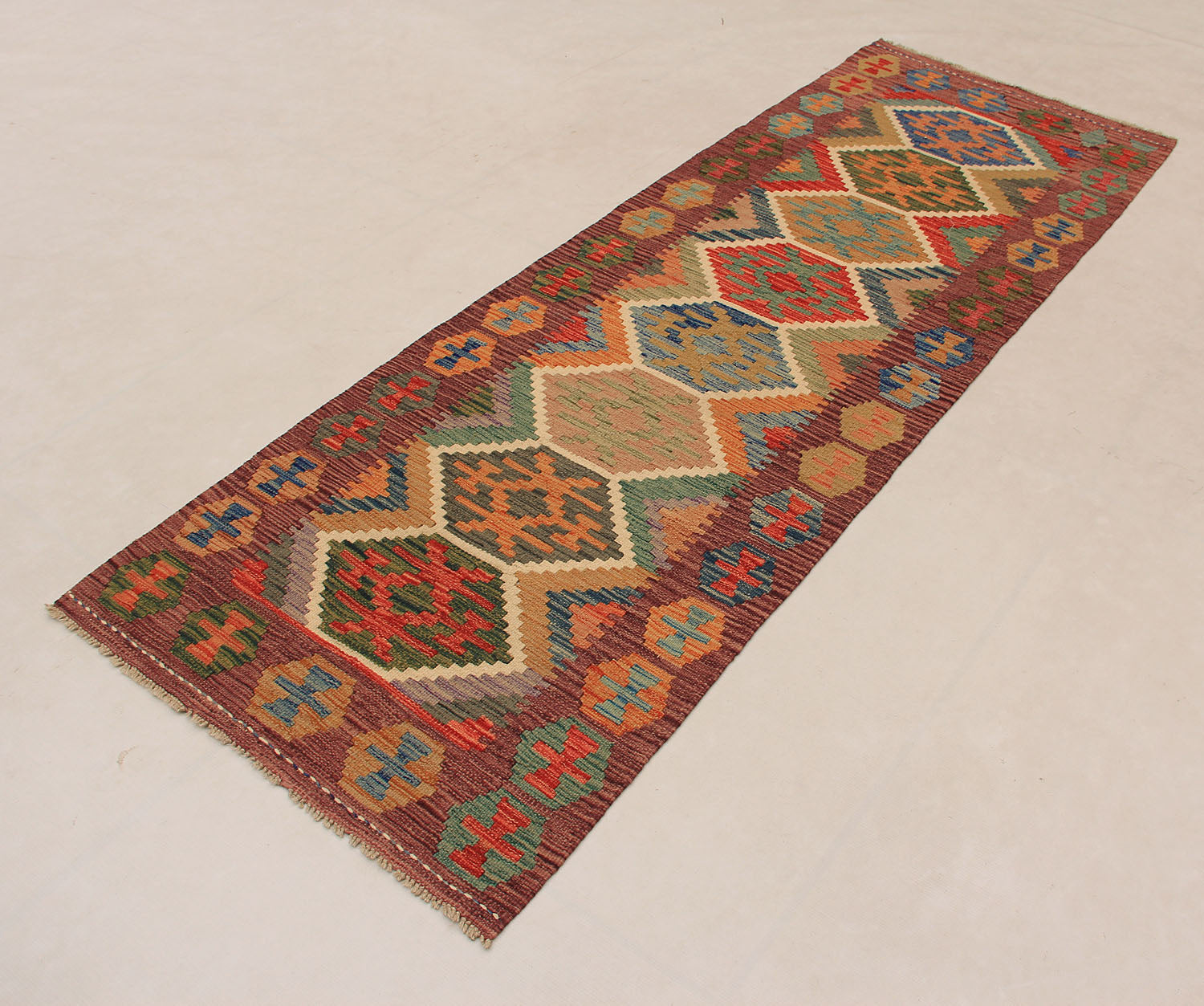 3' X 8'  Multy Handmade Veggie Dye Kilim Rug Runner