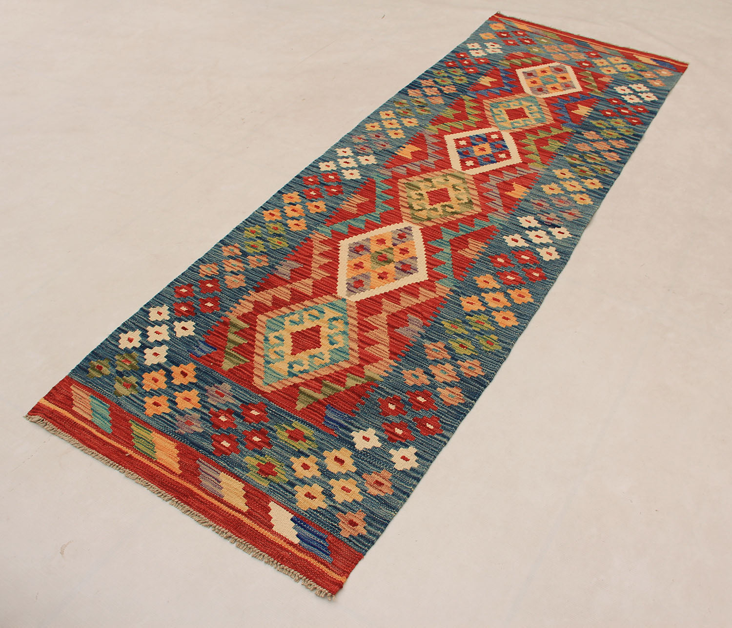 3' X 8'  Multy Handmade Veggie Dye Kilim Rug Runner