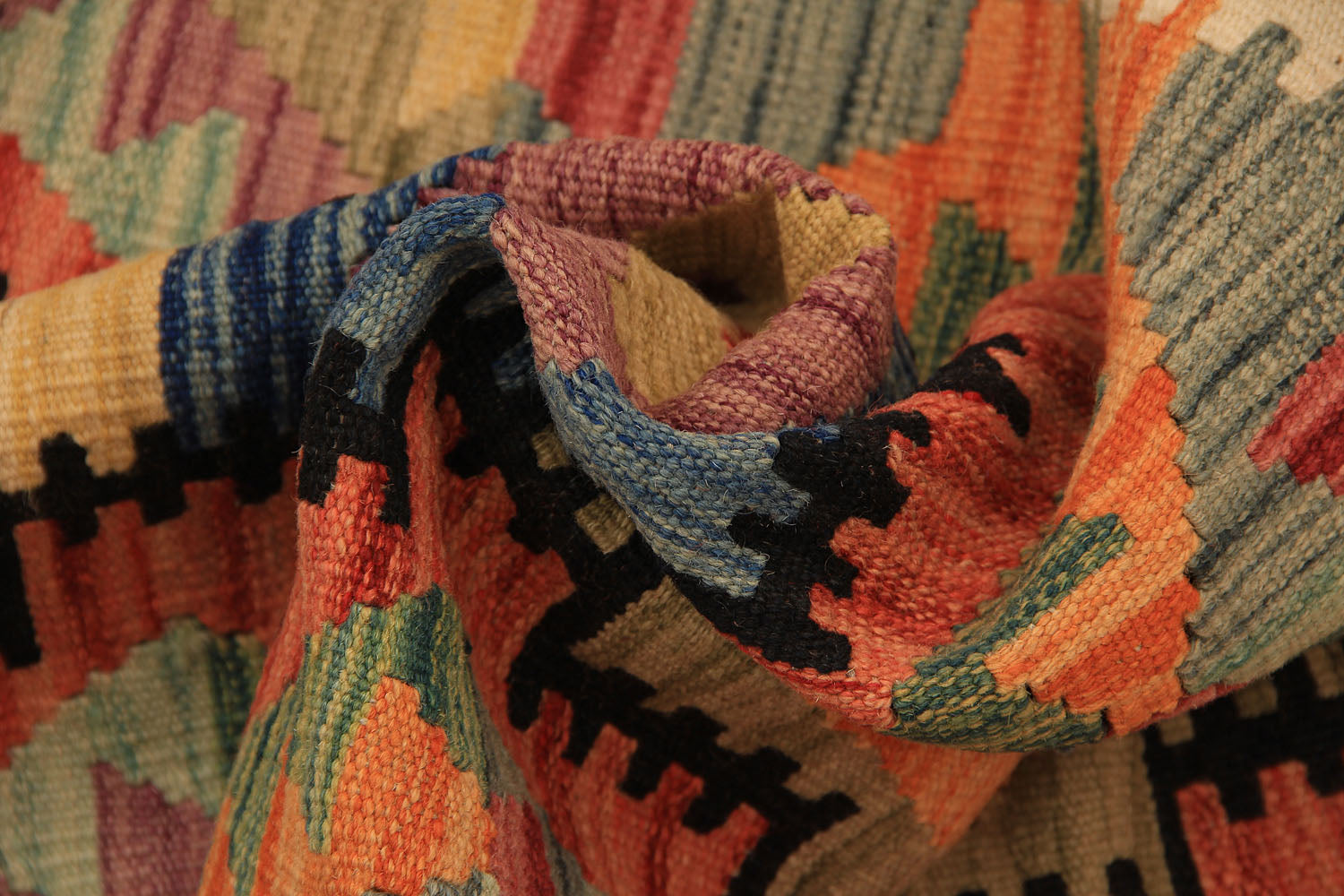 3' X 8'  Multy Handmade Veggie Dye Kilim Rug Runner